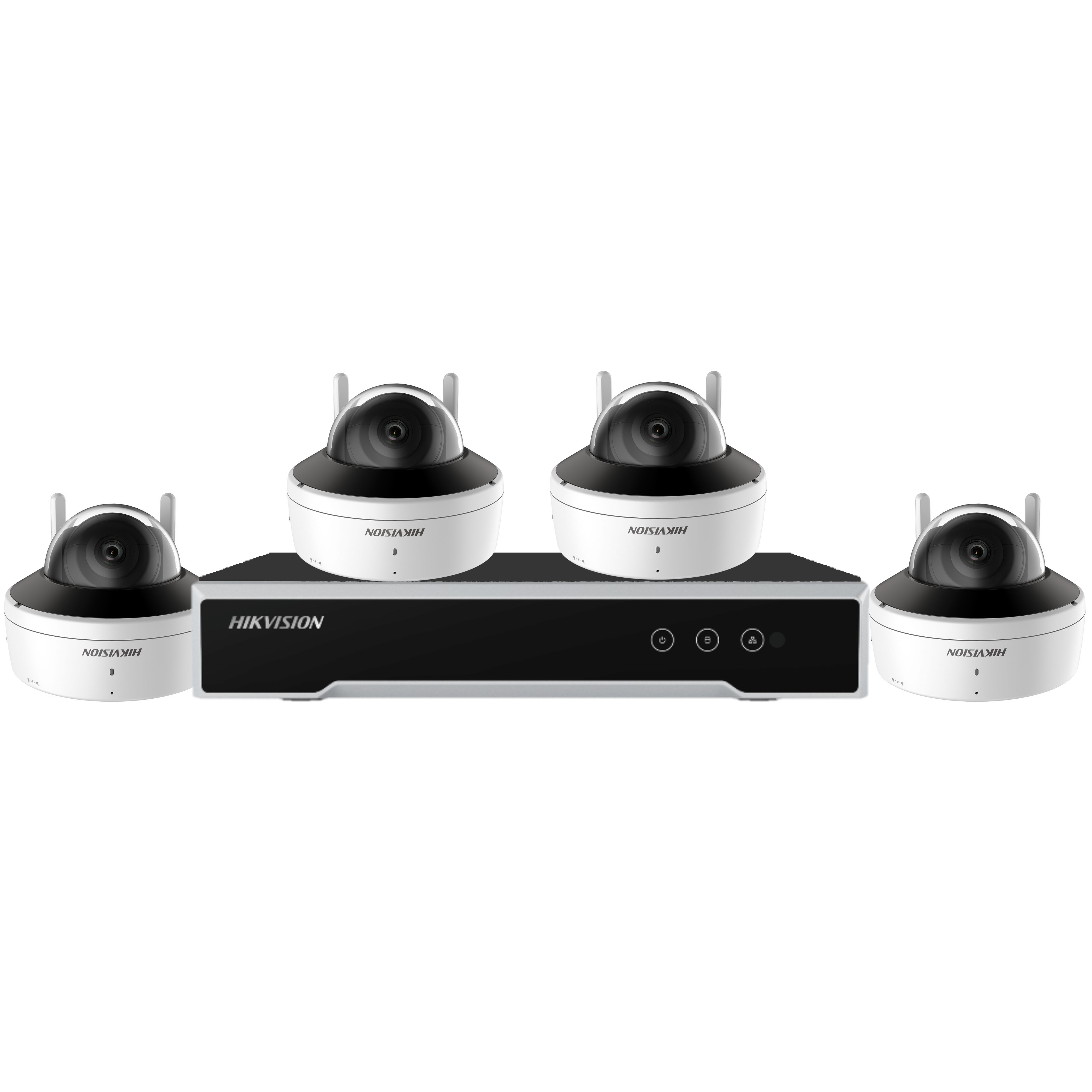 Hikvision - DS-J142I/NK844W1H-2T/Fr Kit WiFi de 4 Dômes 4MP, jusqu'à 8 caméras WiFi, HDD 2To