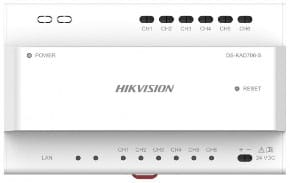Hikvision - Fils Distri hub, 1 RJ45, 6 2fils connector, Din