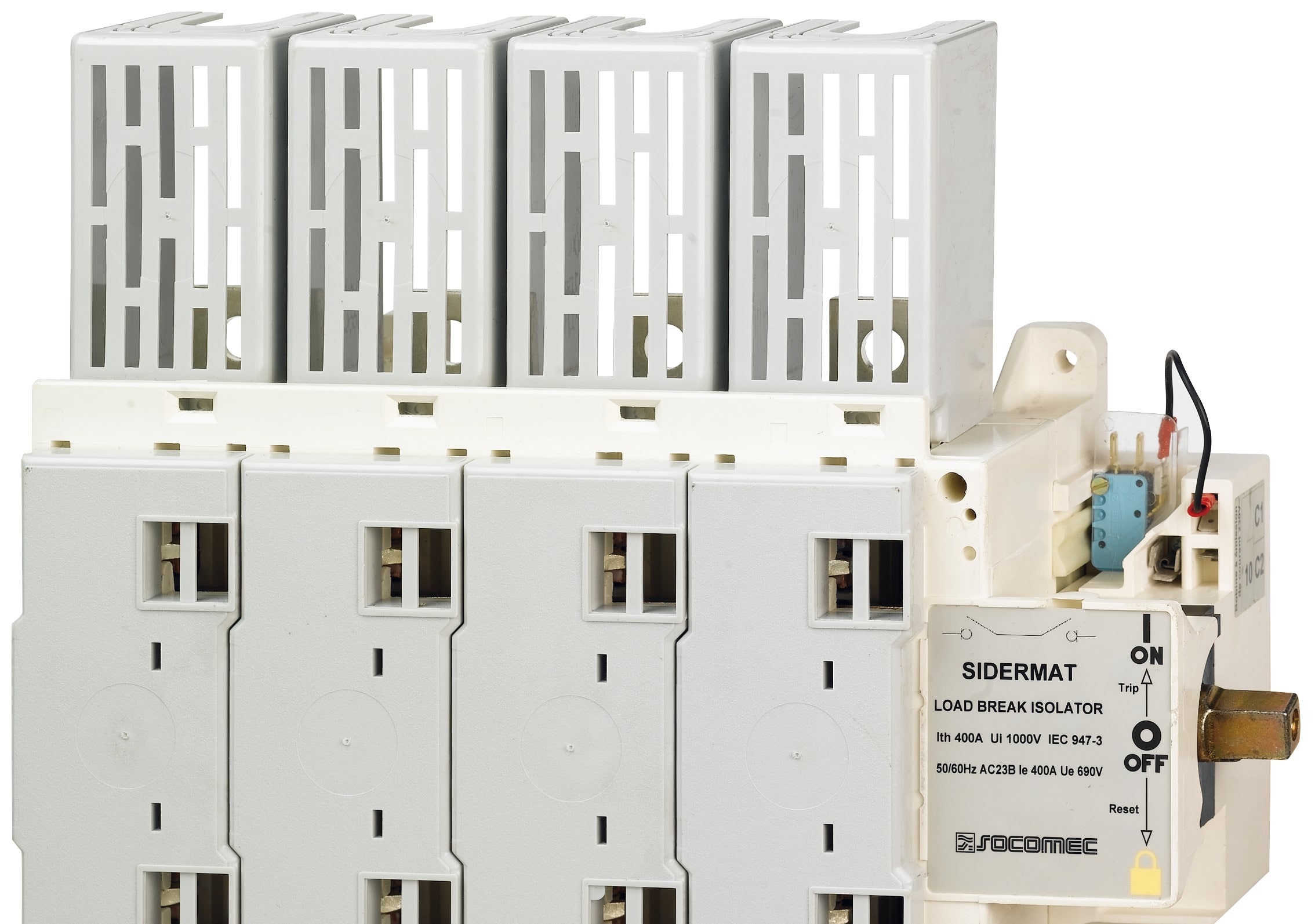 Socomec - Cache-borne pour SIDERMAT/FUSOMAT 630A 4P amont ou aval