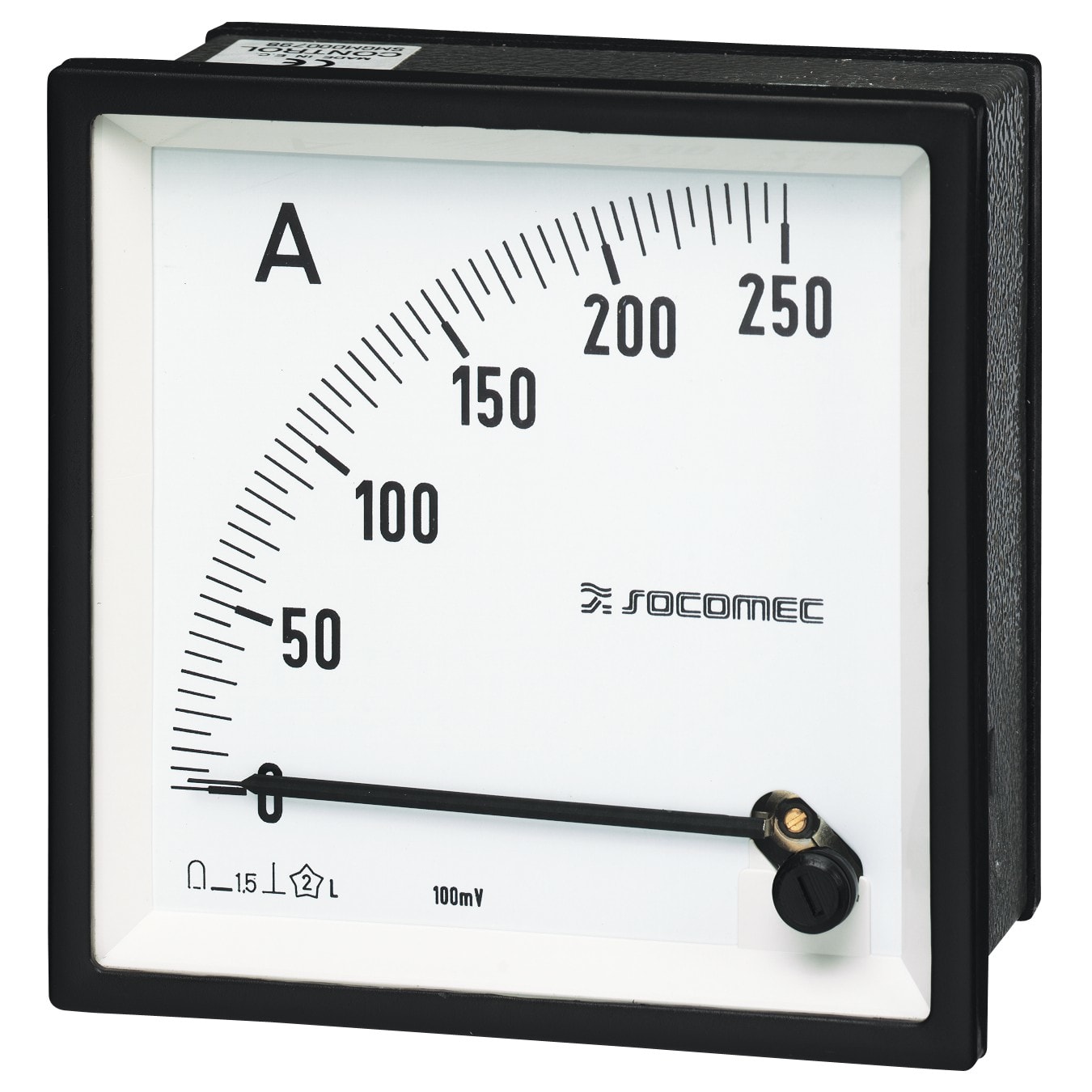 Socomec - Ampèremètre analogique D72C90-A 0-40A - Raccordement sur shunt 100mV