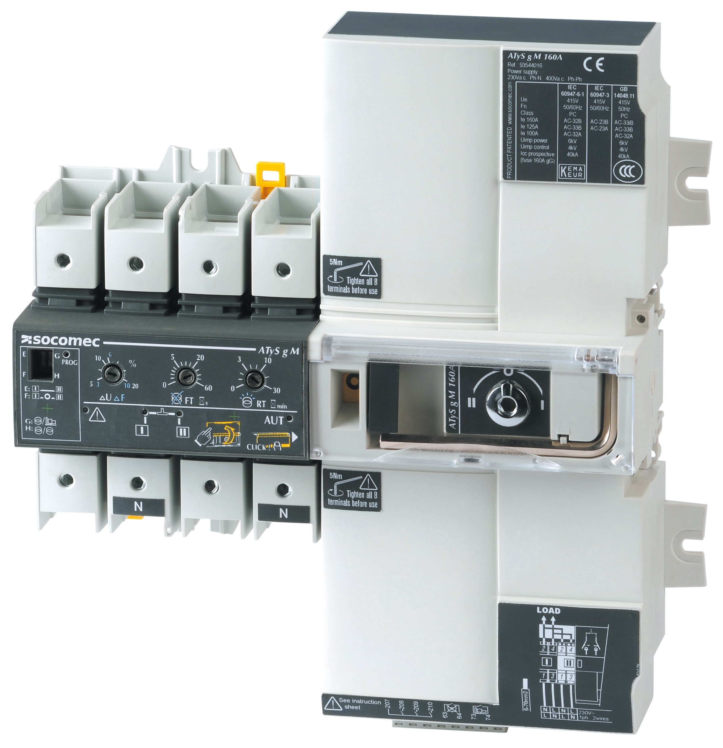 Socomec - Inverseur de sources automatique ATyS g M 2P 40A 230VAC