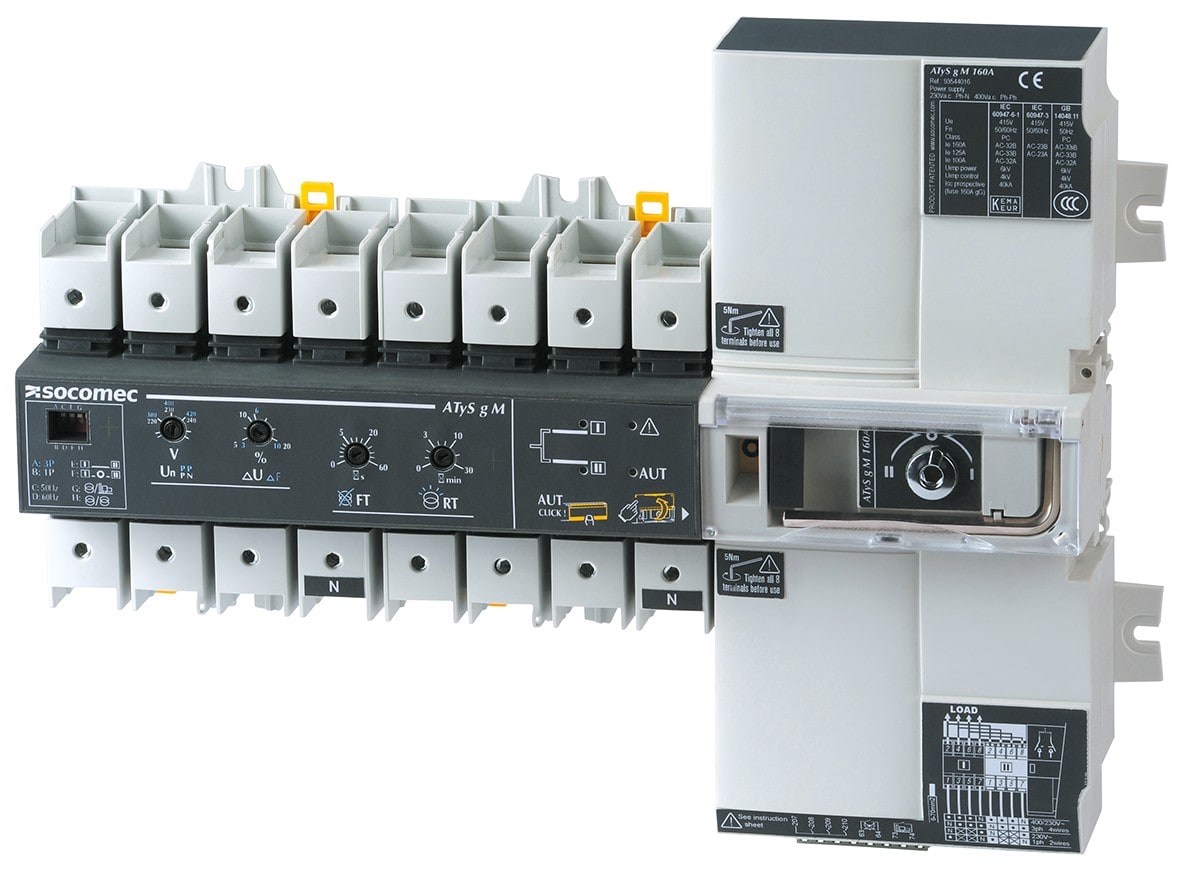 Socomec - Inverseur de sources automatique ATyS g M 4P 80A 230/400VAC