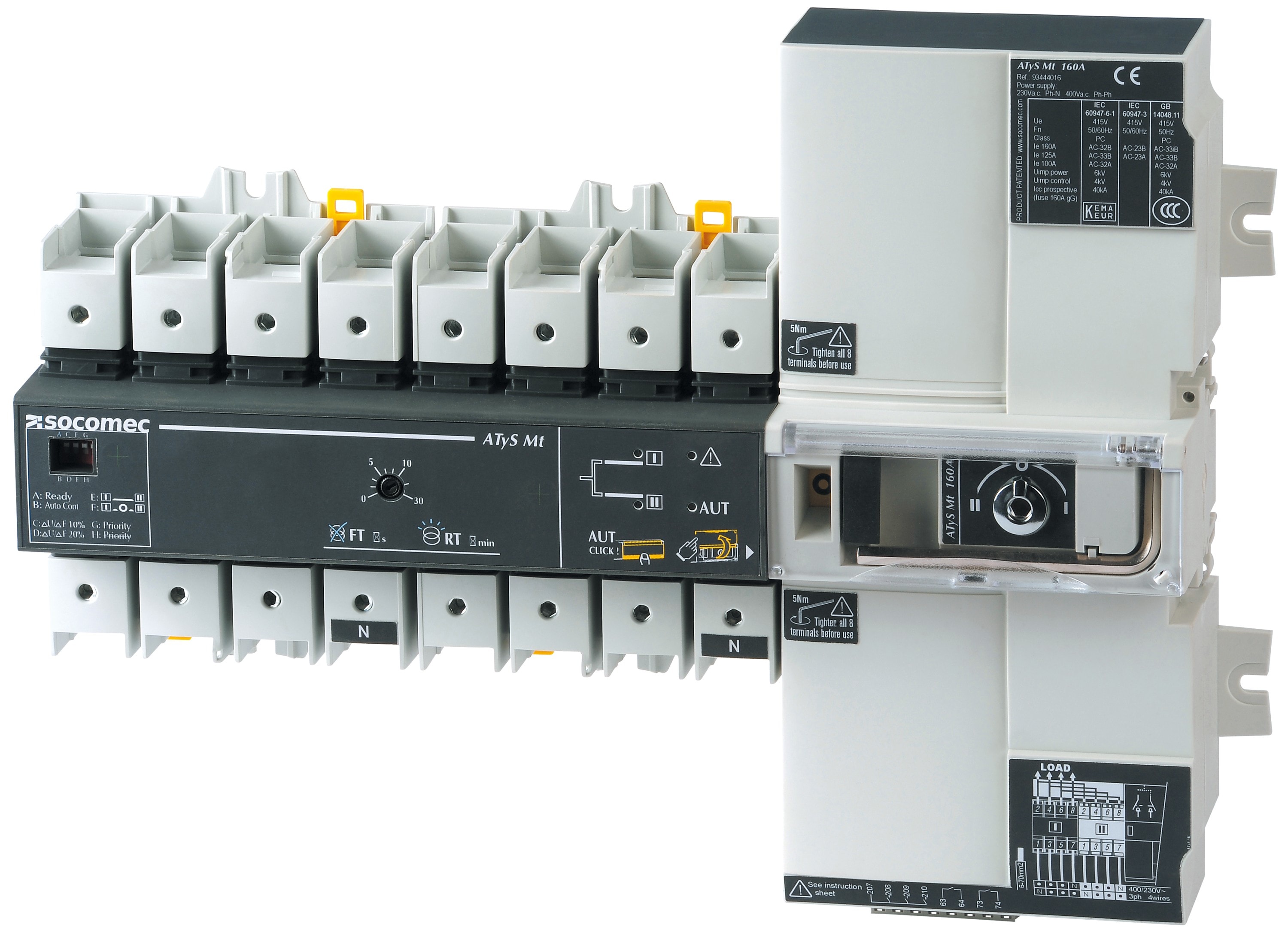 Socomec - Inverseur de sources automatique ATyS t M 4P 63A 230/400VAC