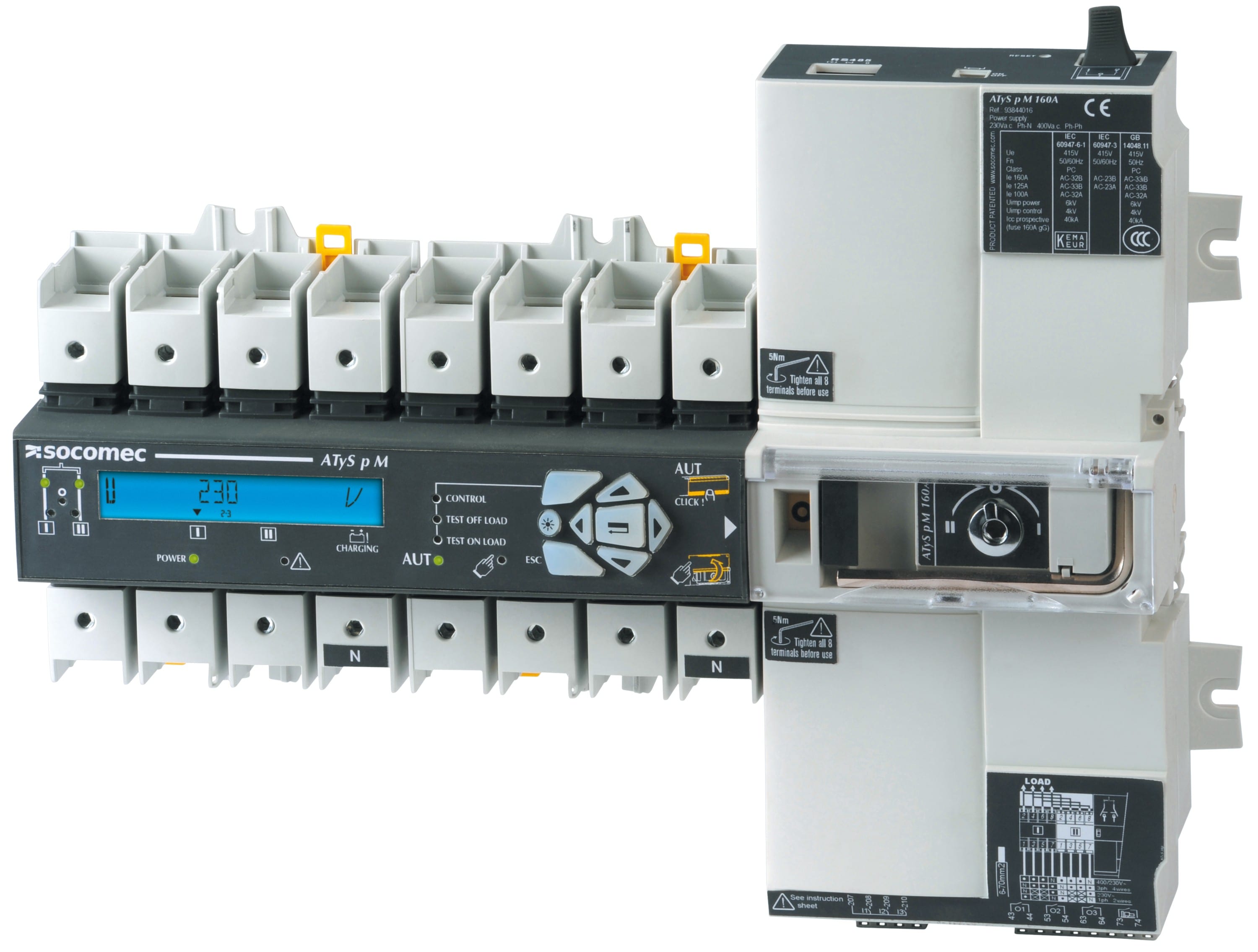Socomec - Inverseur de sources automatique ATyS p M 4P 63A 230/400VAC