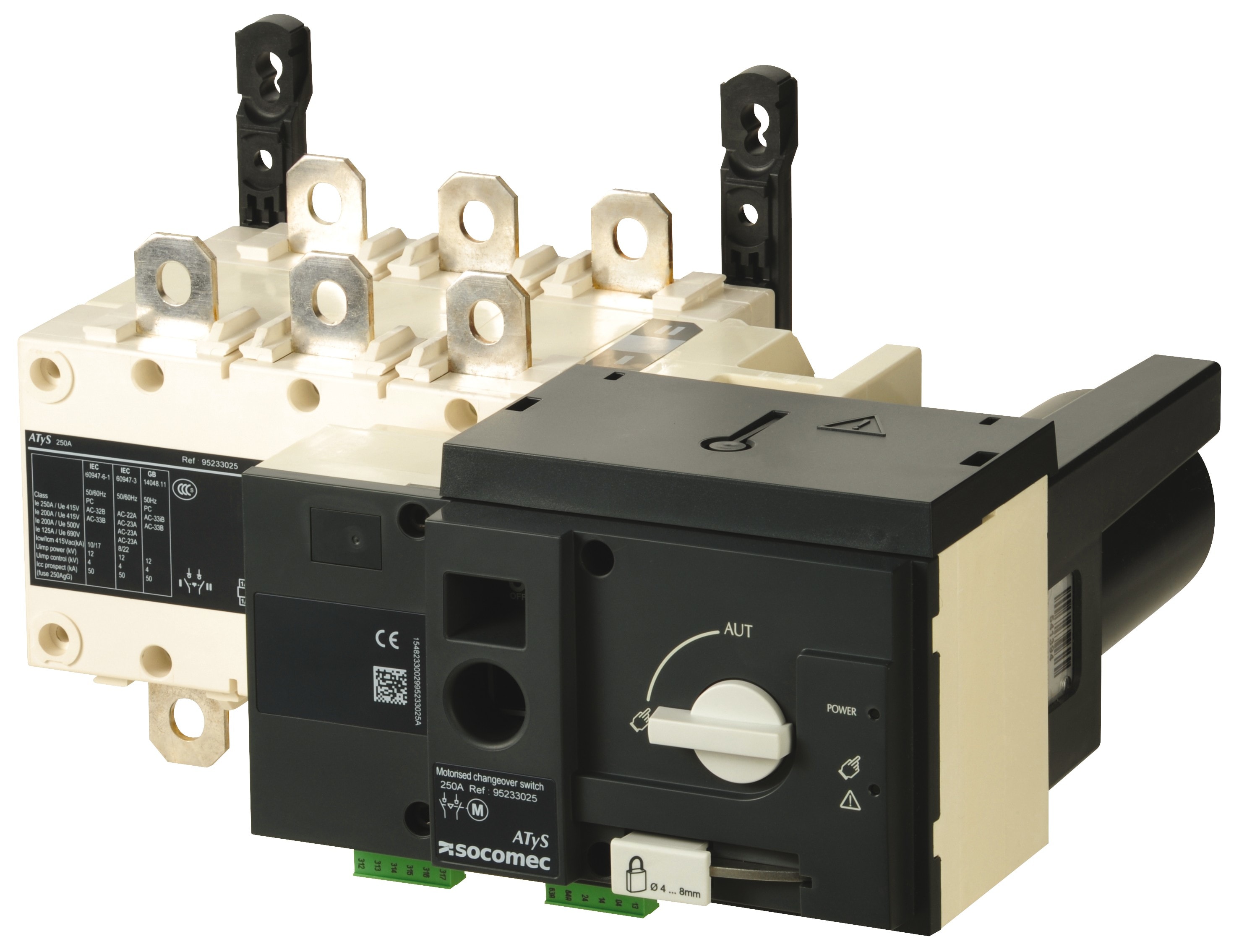 Socomec - Inverseur de sources man?uvré à distance ATyS r 3P 250A