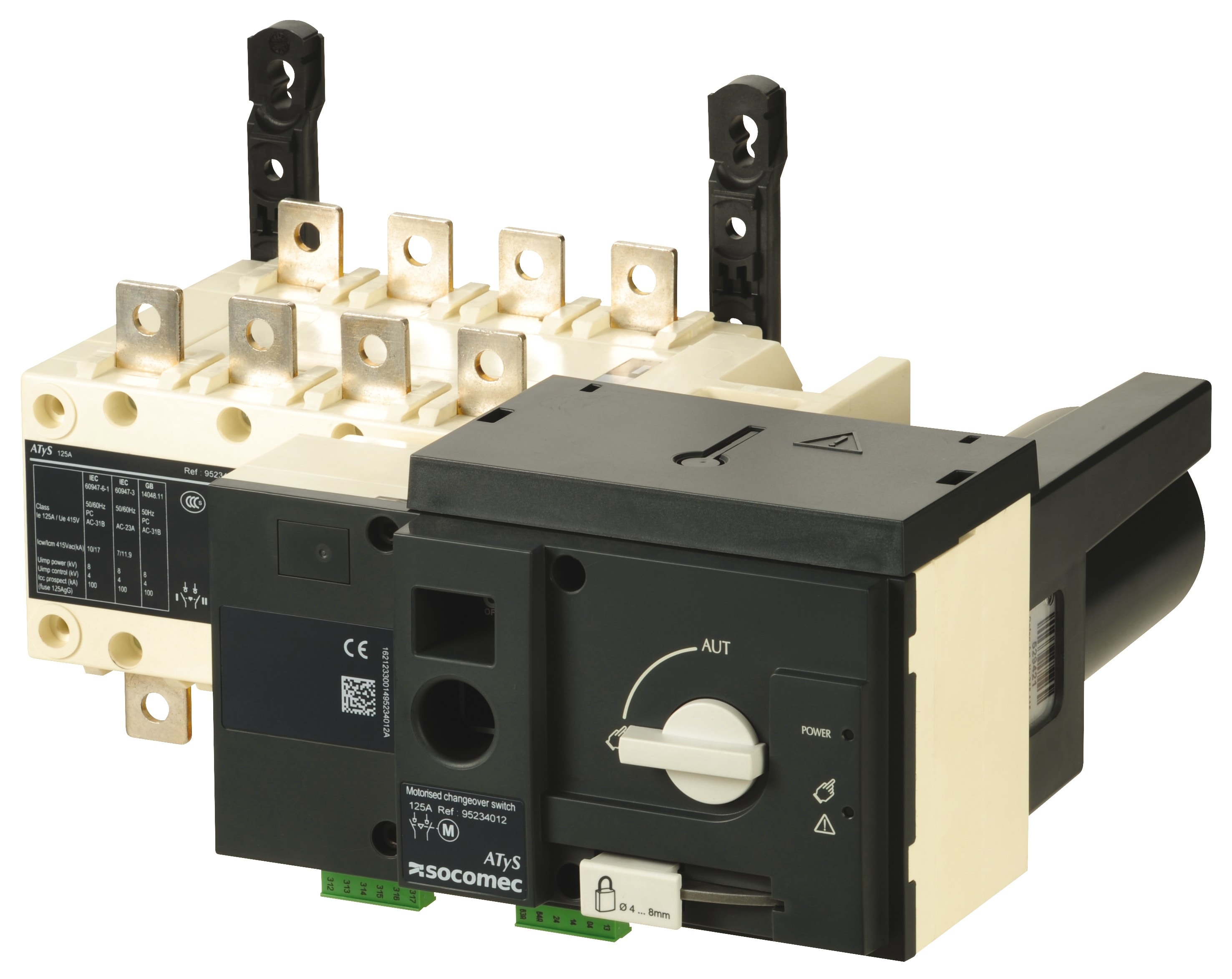 Socomec - Inverseur de sources man?uvré à distance ATyS r 4P 125A