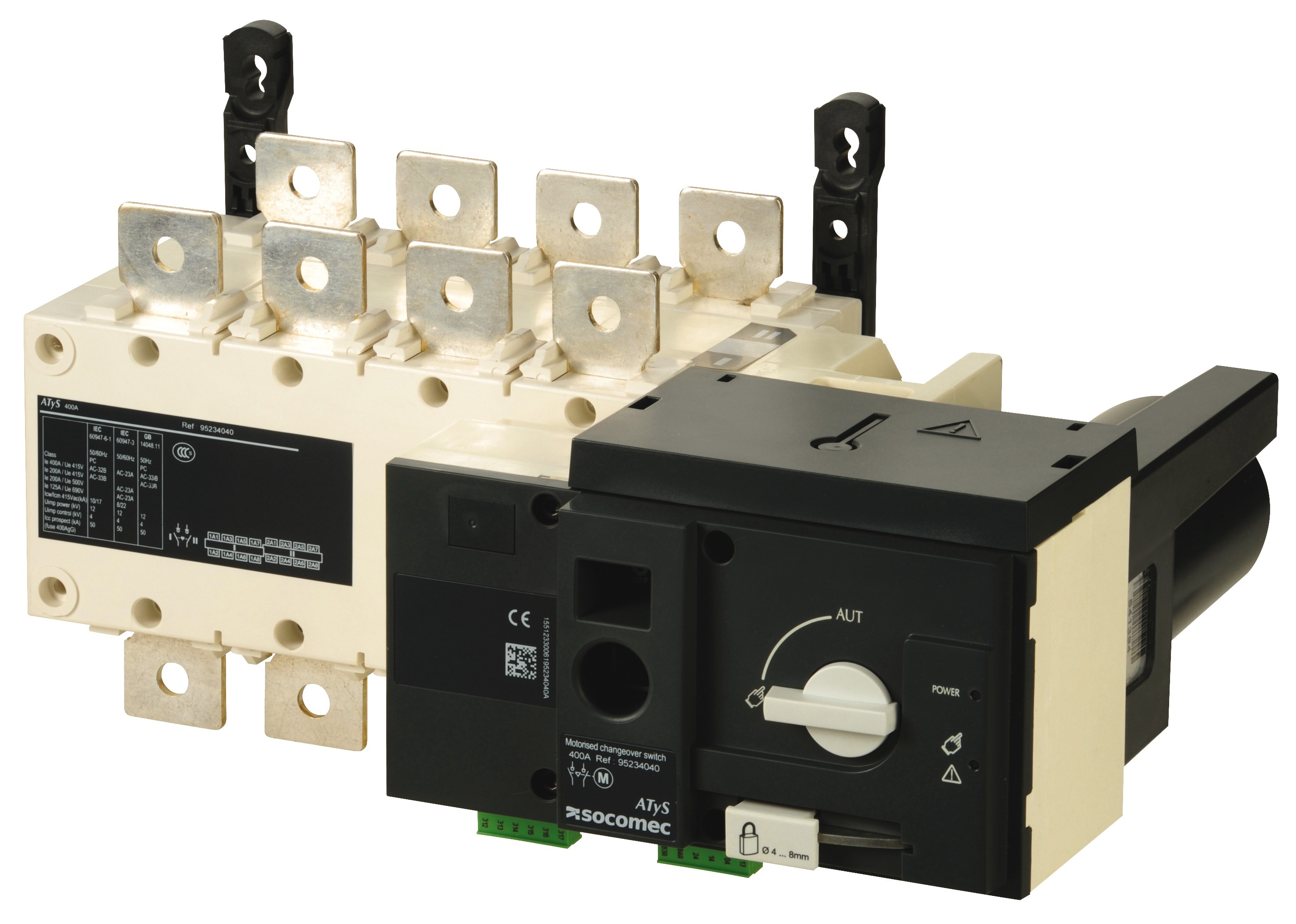 Socomec - Inverseur de sources man?uvré à distance ATyS r 4P 400A