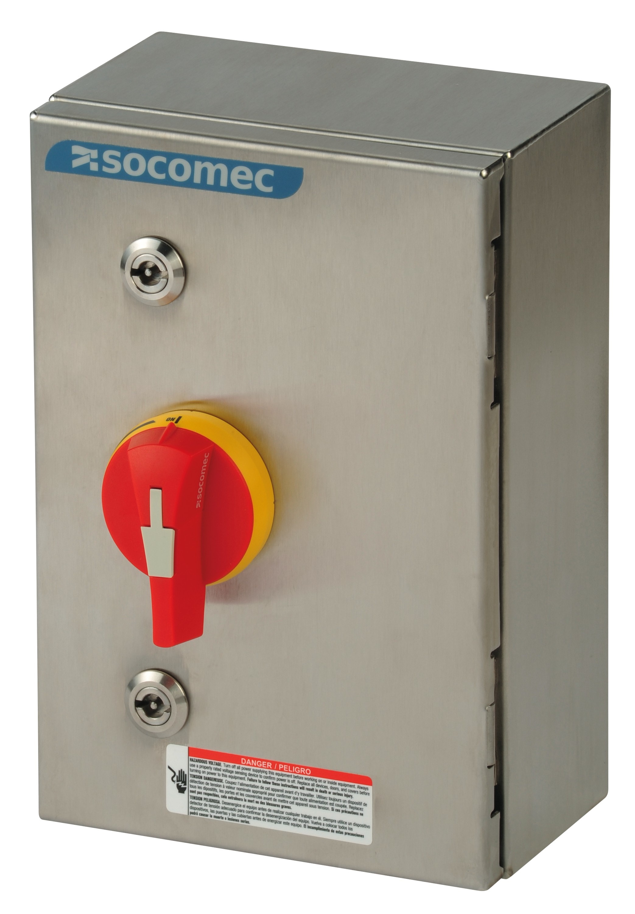 Socomec - Interrupteur-sectionneur SIRCO M1 3P+N 32A sous coffret tôle inox poignée rouge