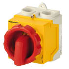 Socomec - Interrupteur-sectionneur COMO 4P 20A sous coffret poignée jaune/rouge