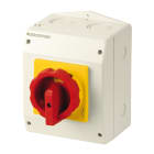 Socomec - Interrupteur-sectionneur COMO 3P 25A sous coffret poignée jaune/rouge