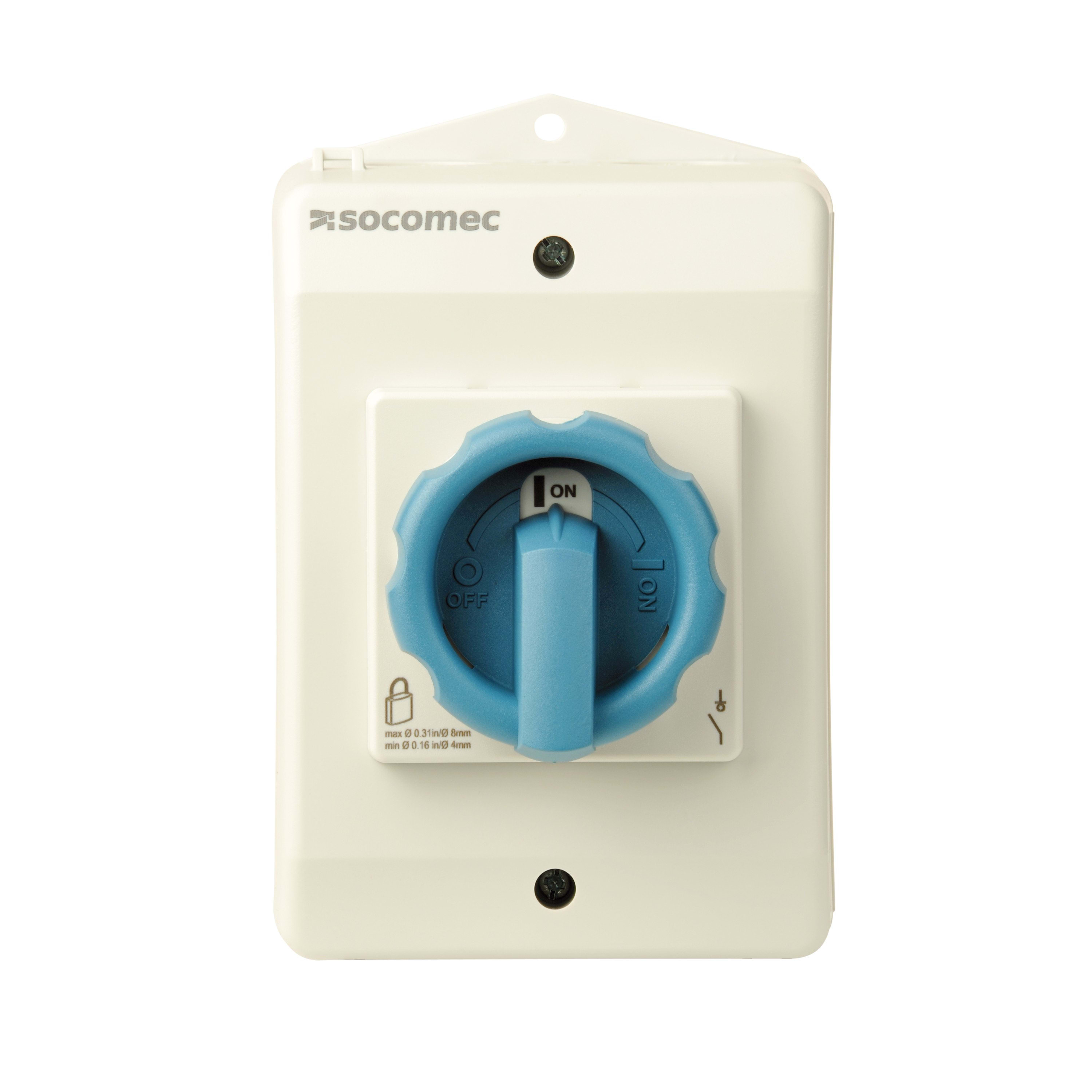 Socomec - Interrupteur-sectionneur COMO 4P 100A sous coffret poignée gris/bleu