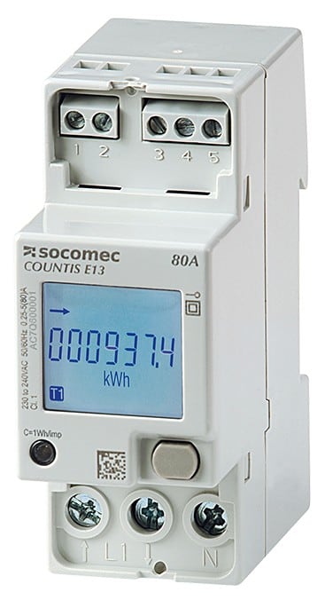 Socomec - Compteur d?énergie 1P MID, direct 80A double-tarif avec com. Ethernet MODBUS TCP
