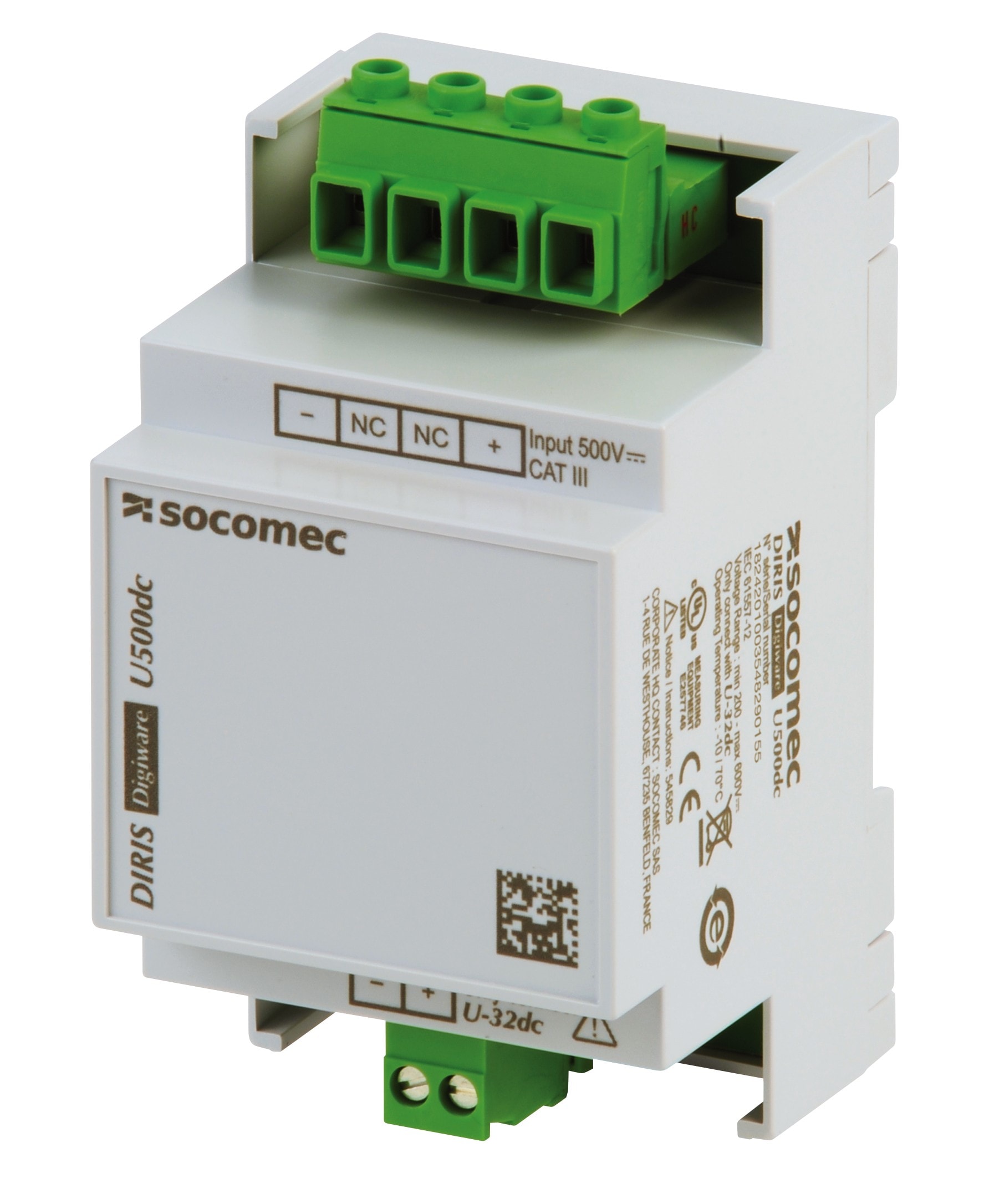 Socomec - Adaptateur de tension DC DIRIS Digiware U1000dc 400-1200 VDC