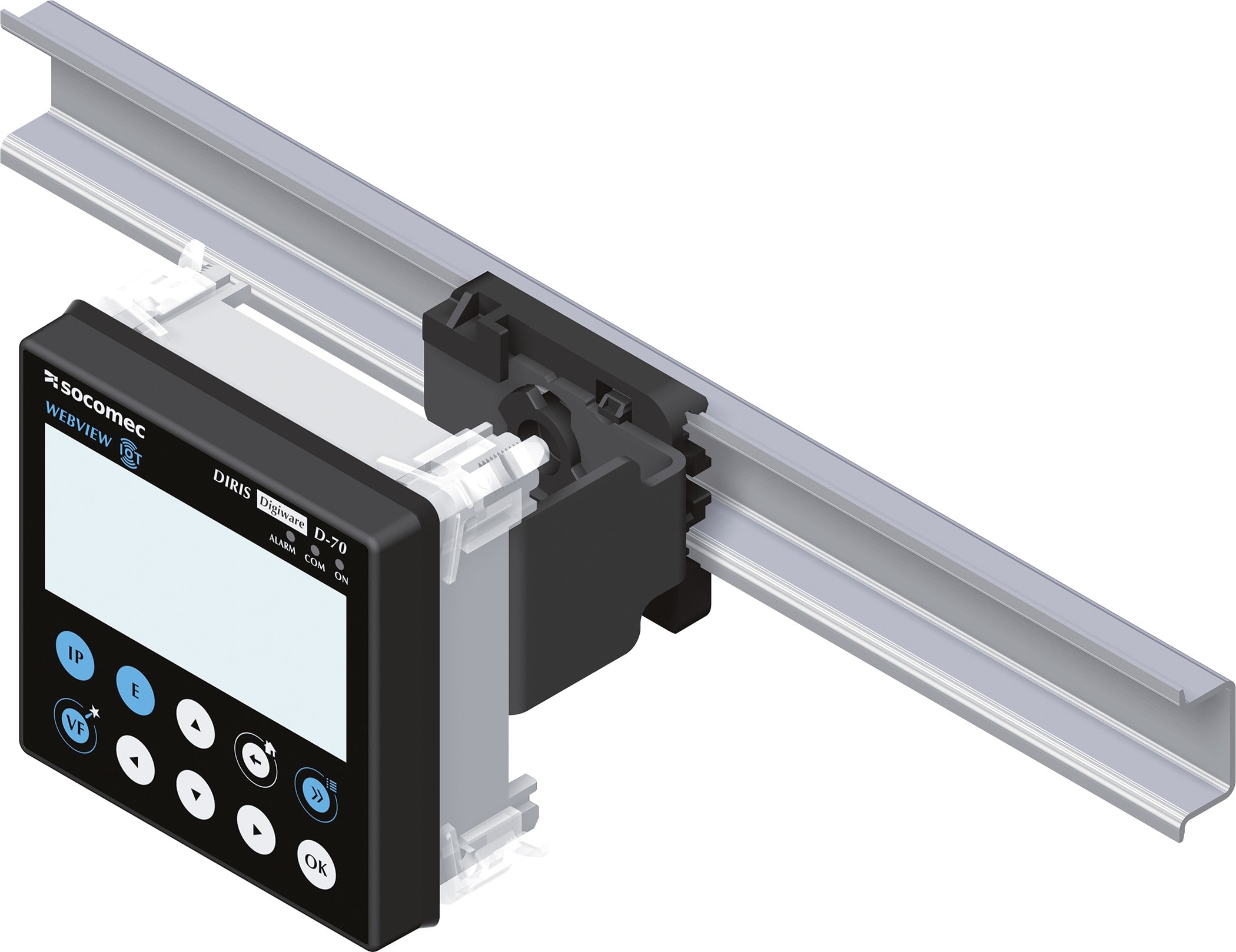 Socomec - Kit de fixation sur rail DIN pour afficheurs DIRIS/ISOM Digiware
