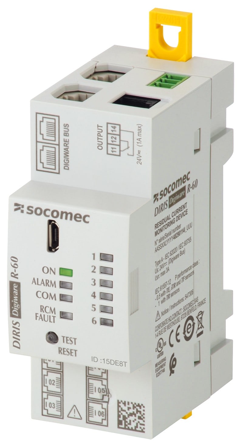 Socomec - Module de surveillance de courant et de puissance DIRIS Digiware R-60, 6 entrées