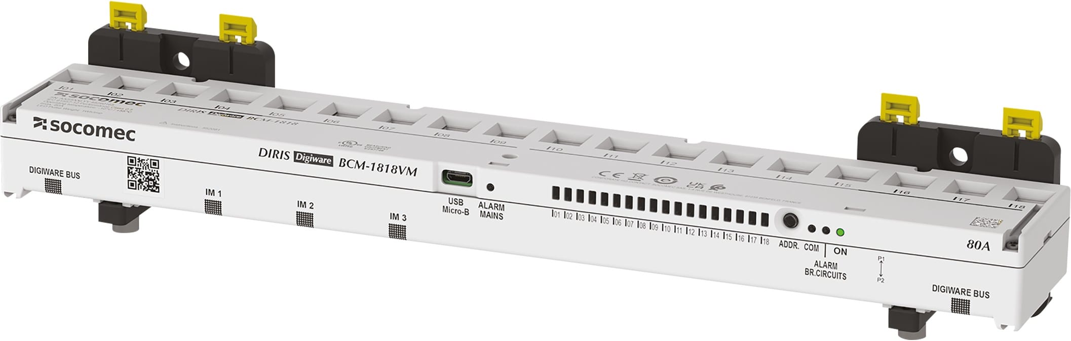 Socomec - Module courant DIRIS Digiware BCM-1818VM - 18 entrées courant + VisualMonitor
