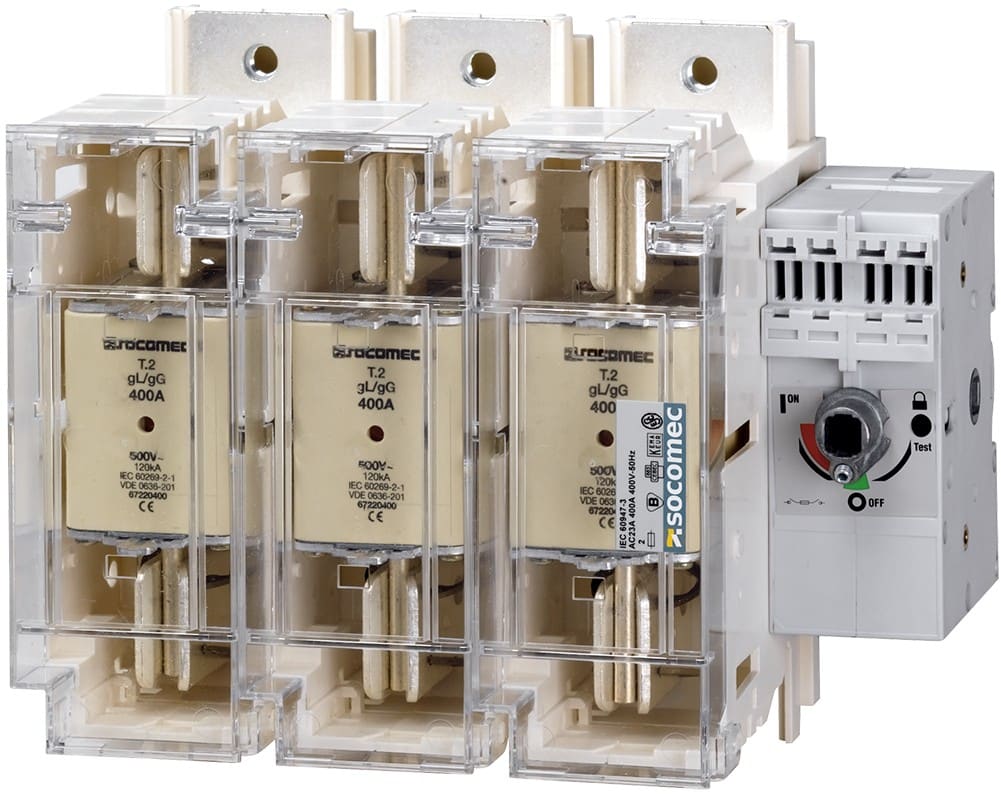 Socomec - Inter-section-fusible FUSERBLOC-Fusible CDE F/L D Ext&Dir 400A-3P-DIN S2