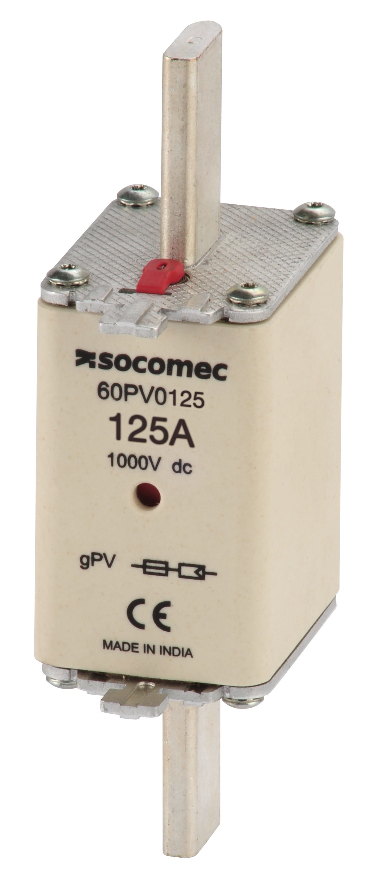 Socomec - Fusible photovoltaïque à couteaux gPV NH1 1000VDC 80A