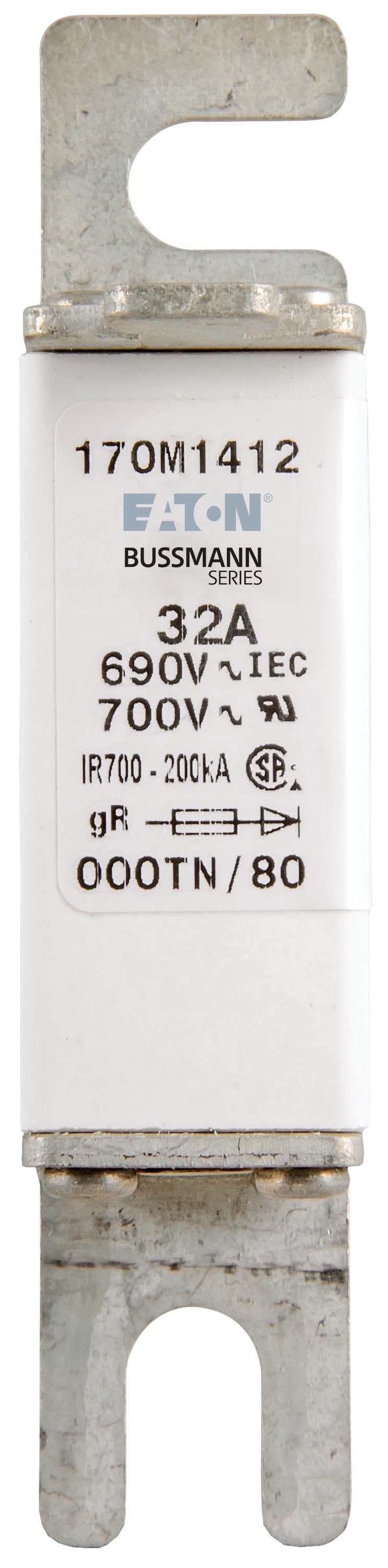 Socomec - Fusible ultra-rapide (uR) S000 DIN43653 TN/80 690VAC 200kA 315A courbe aR