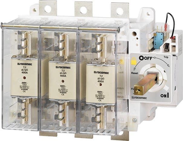 Socomec - Inter-section-fusible coup visi FUSOMAT ST bobine-CDE F Ext&Dir-400A-4P-DIN S2