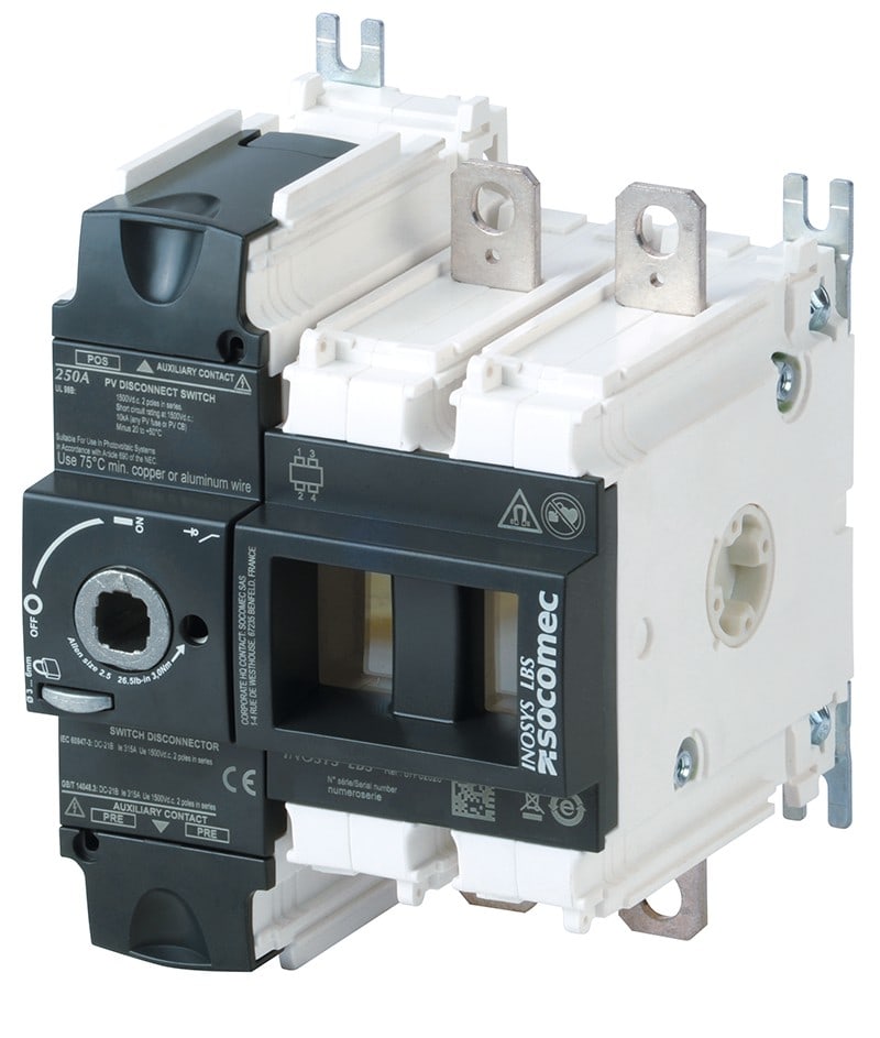 Socomec - Interrupteur-sectionneur INOSYS LBS DC manuel IEC 160A 2P 1000VDC F2