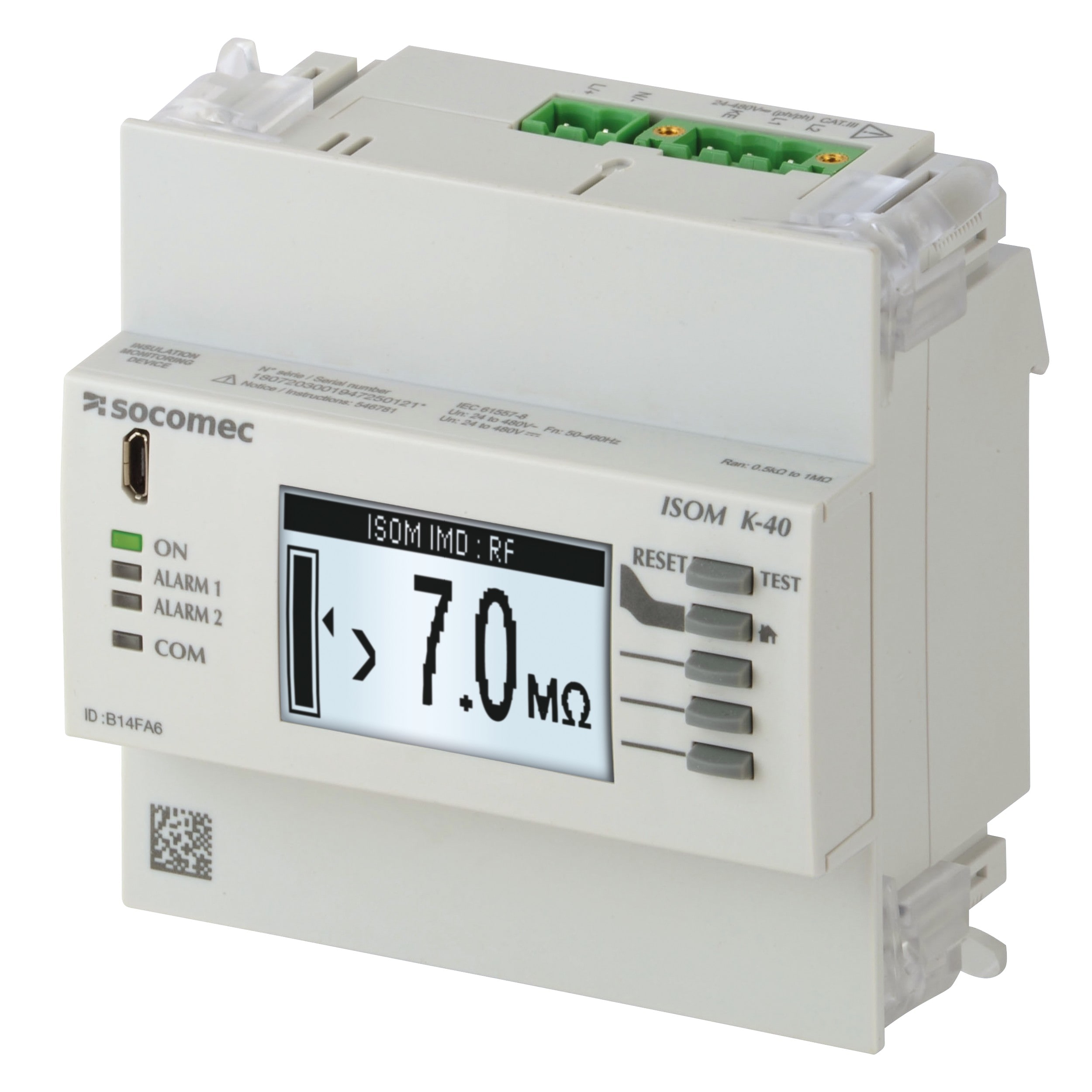 Socomec - Contrôleur Permanent d'Isolement ISOM K-40AC