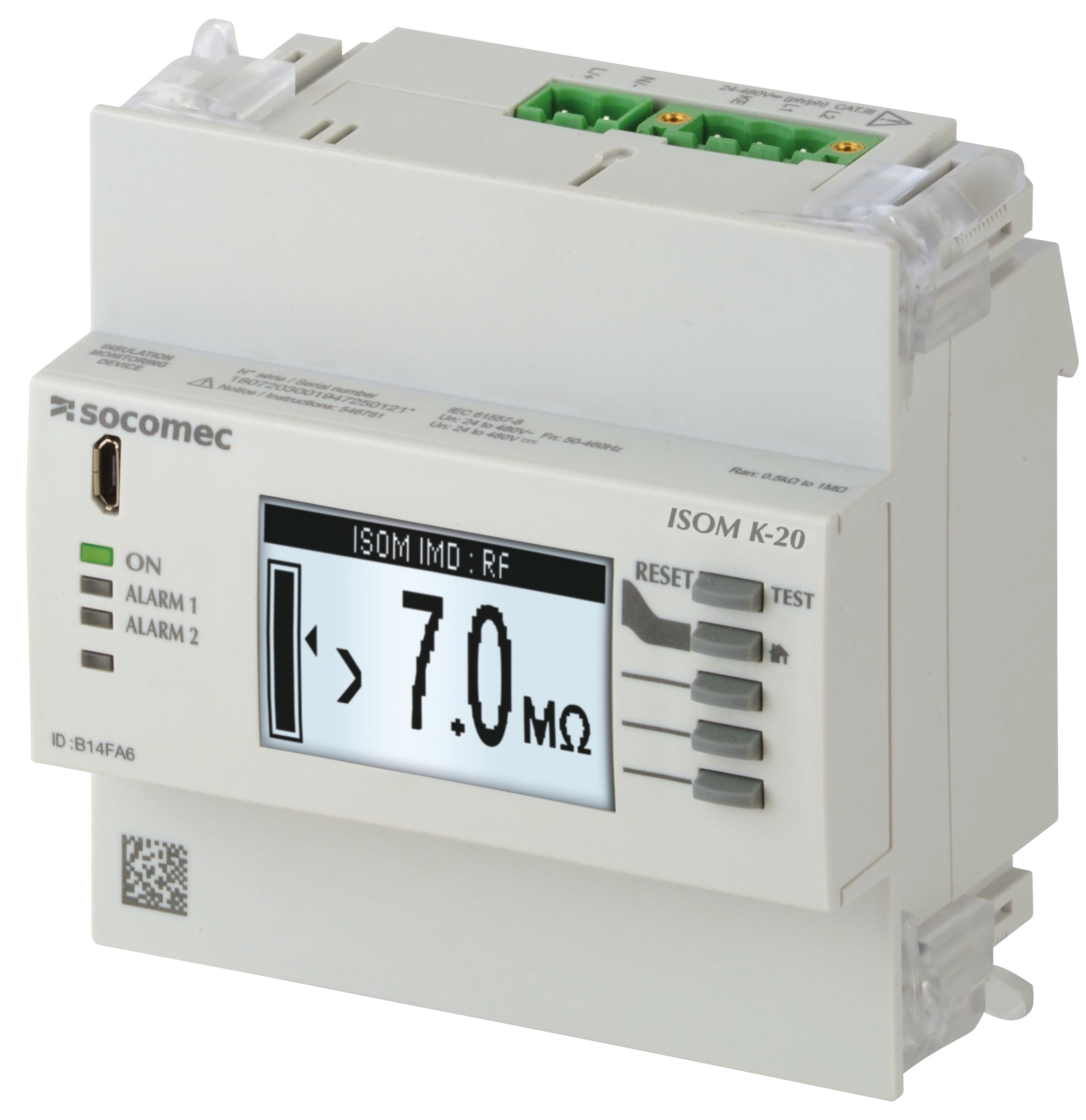 Socomec - Contrôleur Permanent d'Isolement ISOM K-20AC