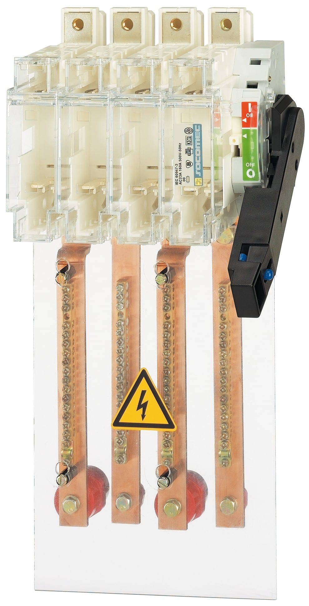 Socomec - Répartiteur à cosses pour FUSERBLOC dimensions t00 3 pôles 160A