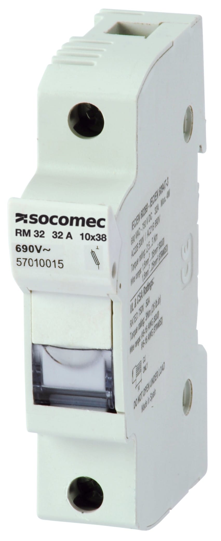 Socomec - Sectionneur-fusible RM32 sans cont. aux. de sign.-32A-1P-NFC 10x38