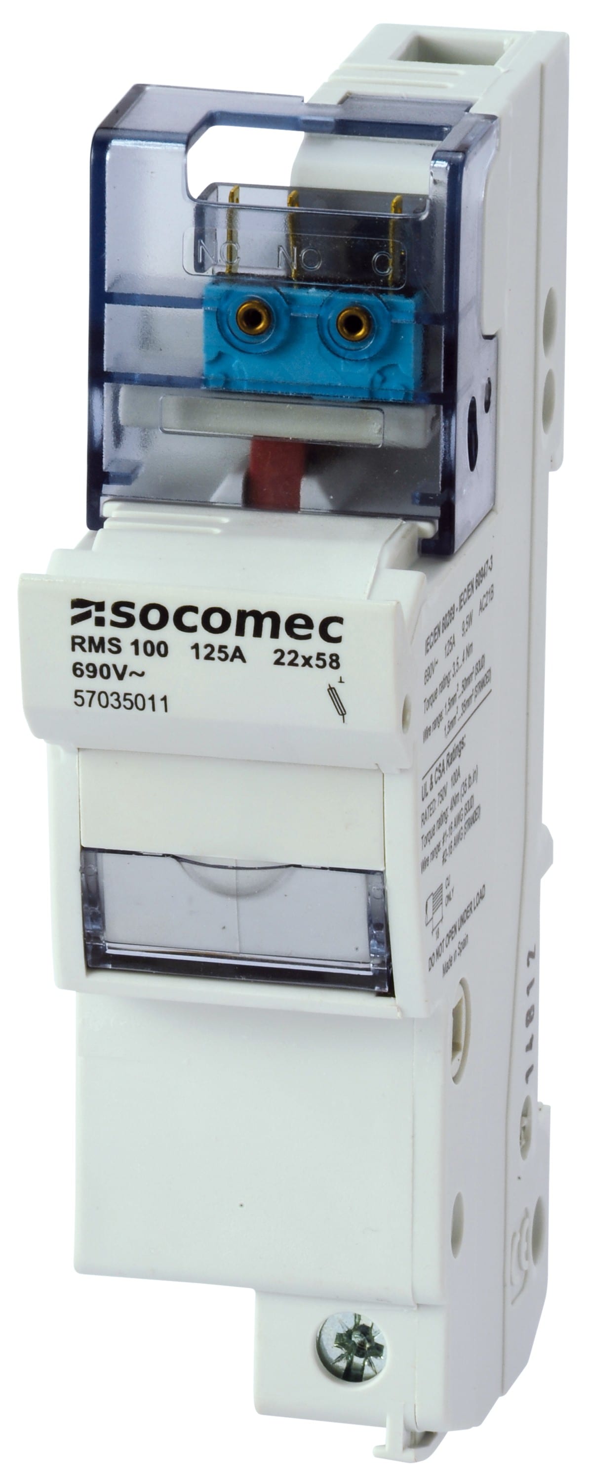 Socomec - Sectionneur-fusible RMS100 commande frontale 22x58 4P 125A