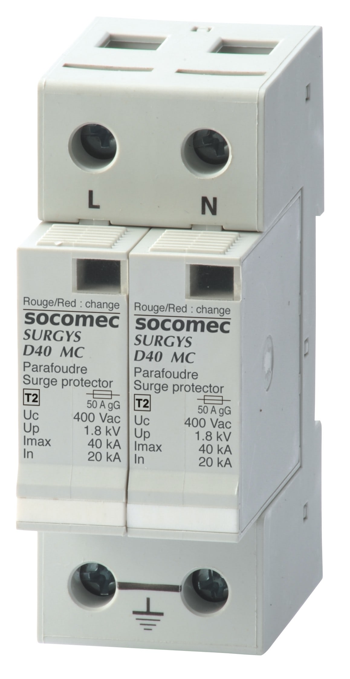 Socomec - Parafoudre type 2 SURGYS D40 mode MC 4P