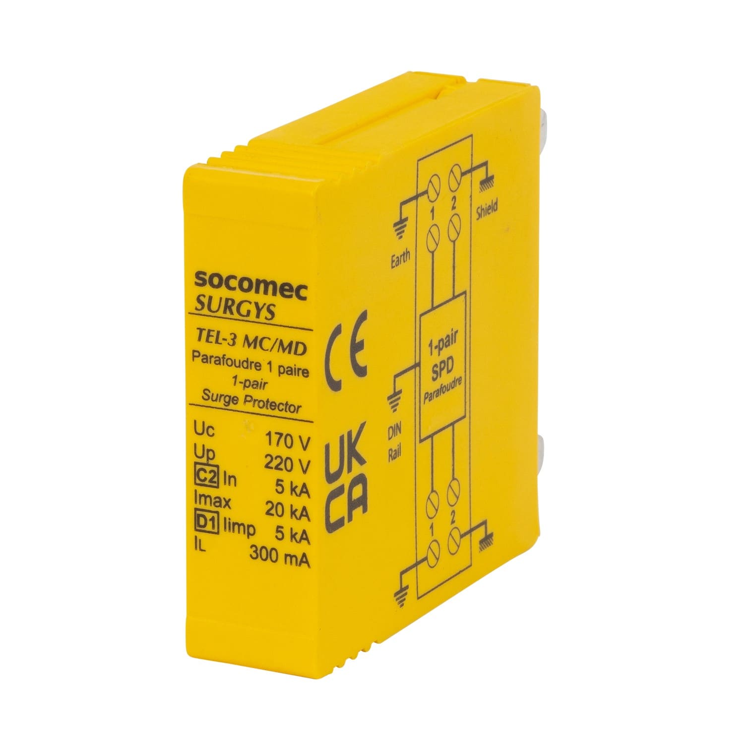 Socomec - Module de rechange débrochable SURGYS TEL-3 version 1 paire