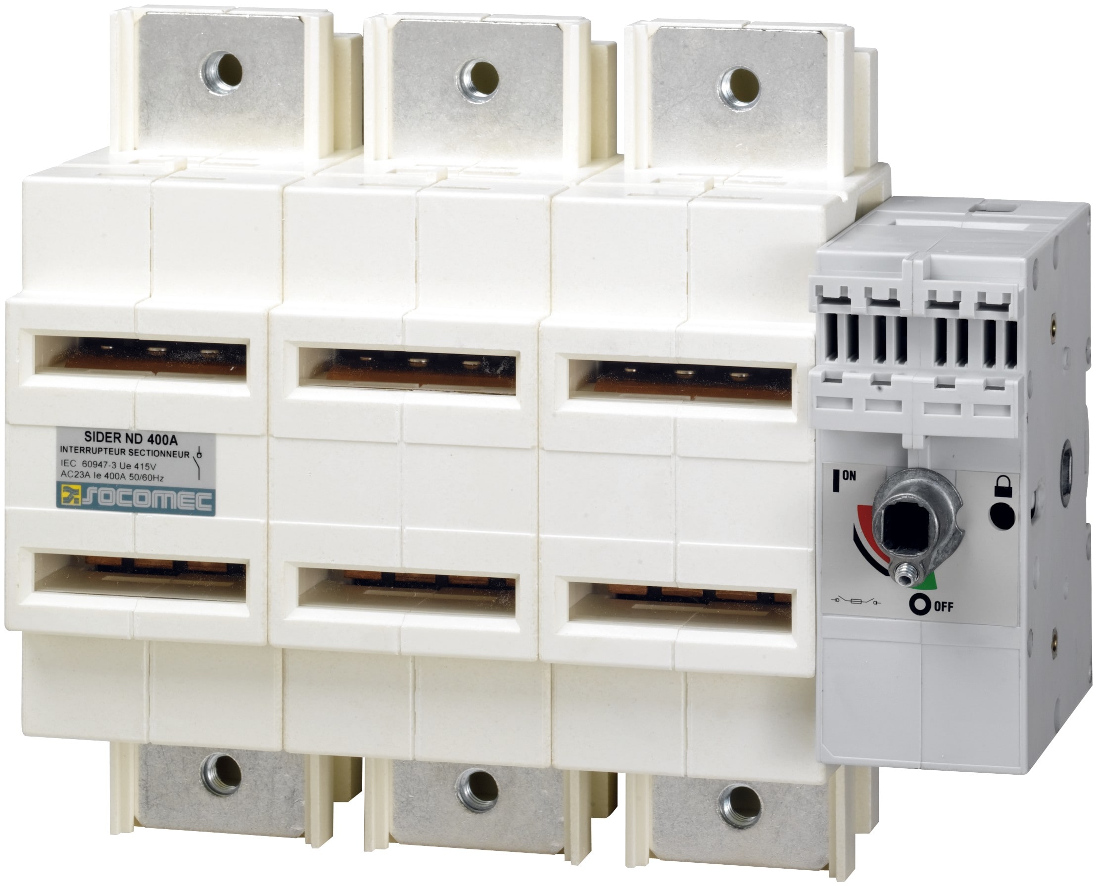 Socomec - Interrupteur-sectionneur AC à coupure visible SIDER 3P 315A comm. front. et lat.