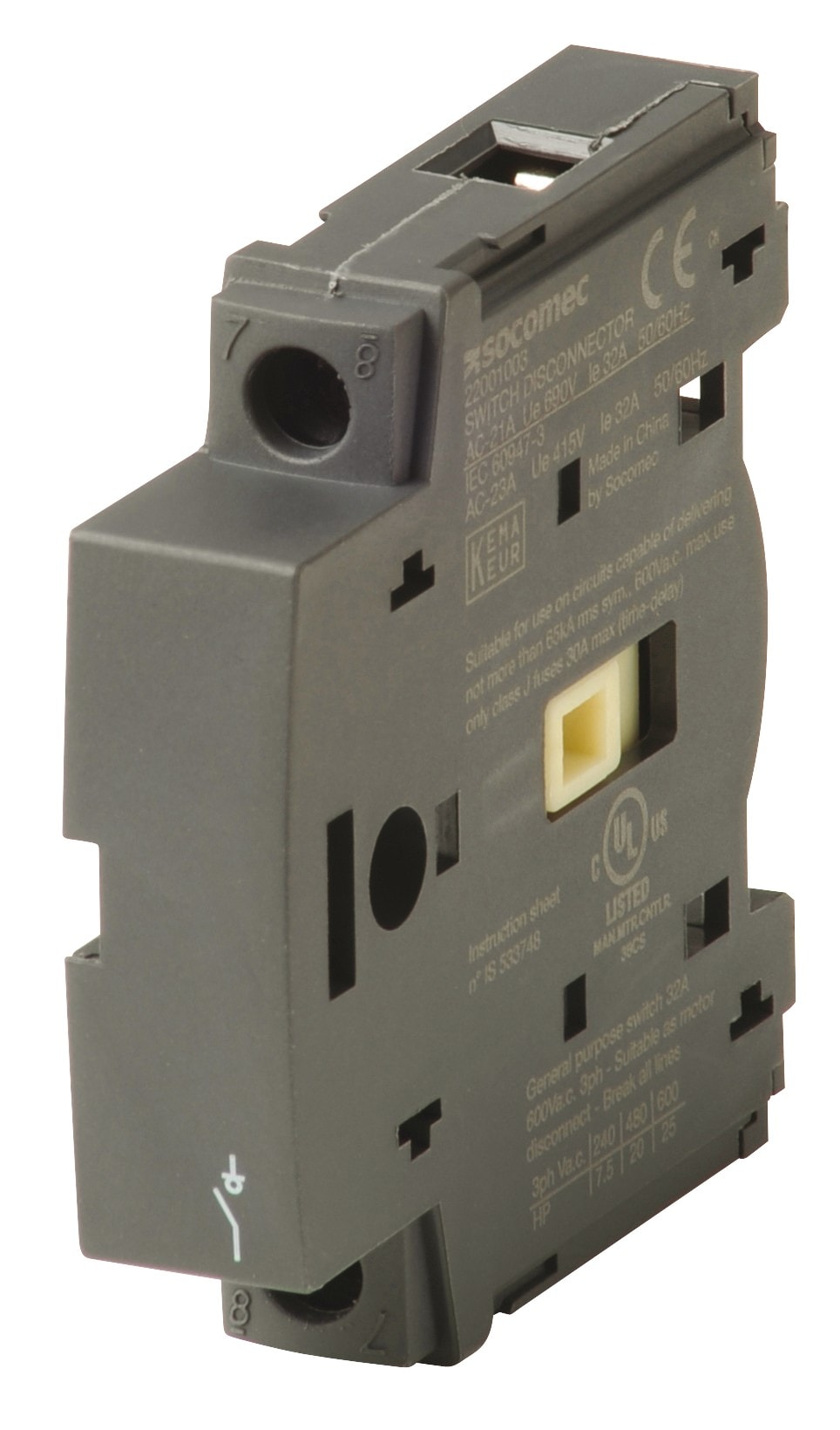 Socomec - 1 pôle additionnel principal (4ème pôle) pour SIRCO M1 32A