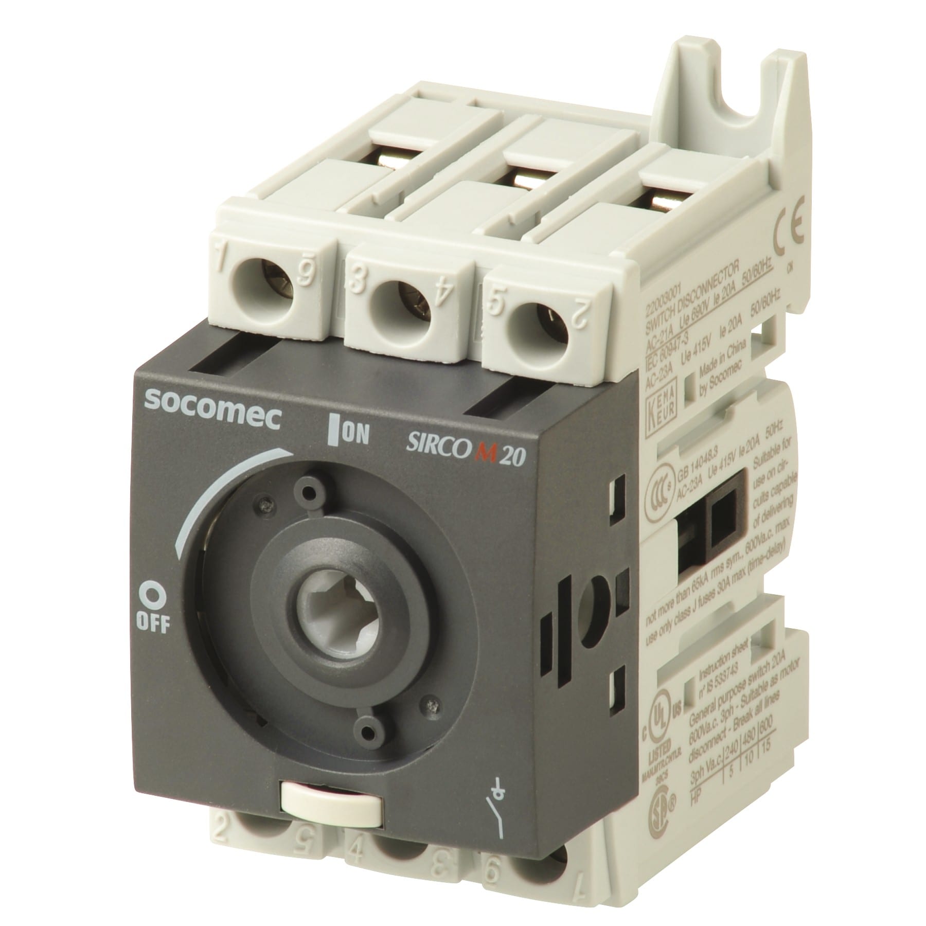 Socomec - Interrupteur-sectionneur SIRCO M1 3P 20A