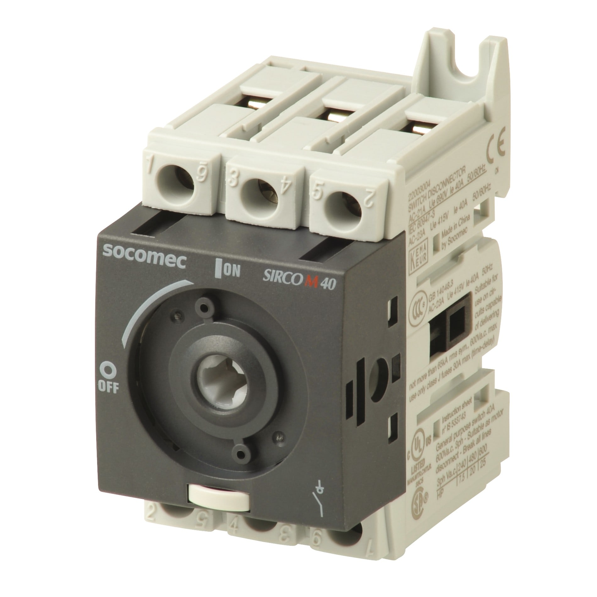 Socomec - Interrupteur-sectionneur SIRCO M1 3P 40A