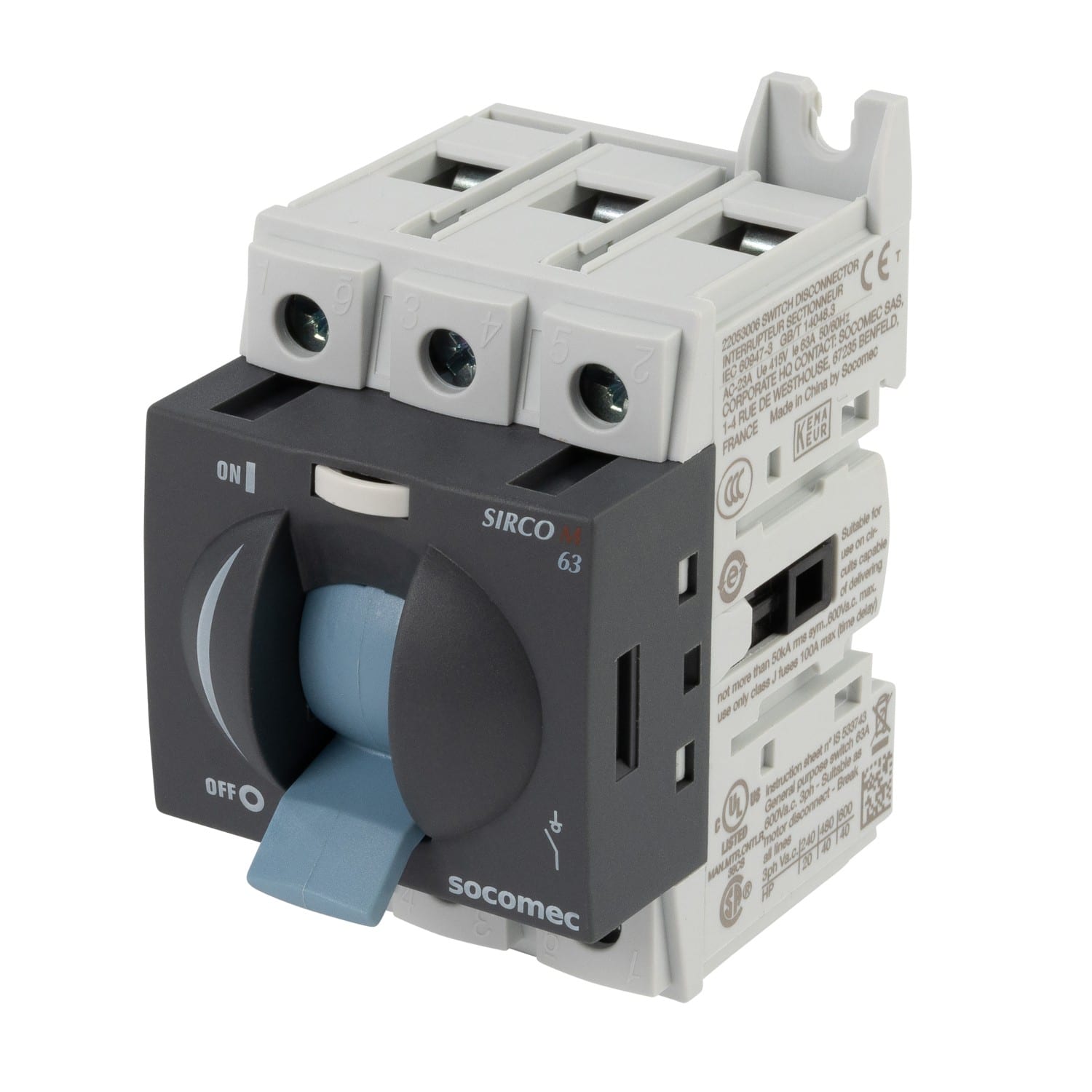 Socomec - Interrupteur-sectionneur SIRCO M2 3P 63A commande directe par levier