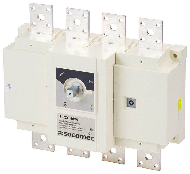 Socomec - Interrupteur-sectionneur AC SIRCO 4P 800A commande frontale sans poignée