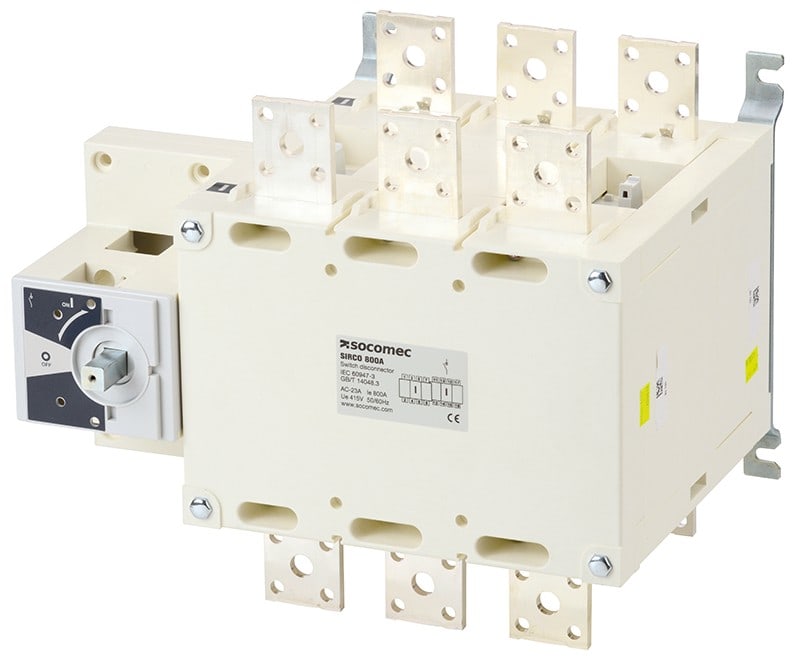 Socomec - Interrupteur-sectionneur AC SIRCO 6P 400A commande frontale sans poignée