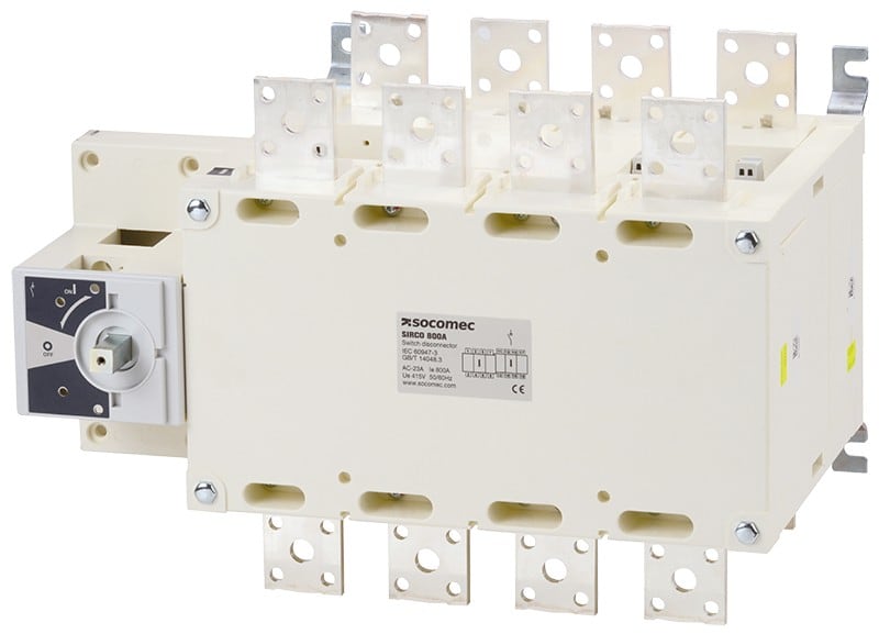 Socomec - Interrupteur-sectionneur AC SIRCO 8P 800A commande frontale sans poignée