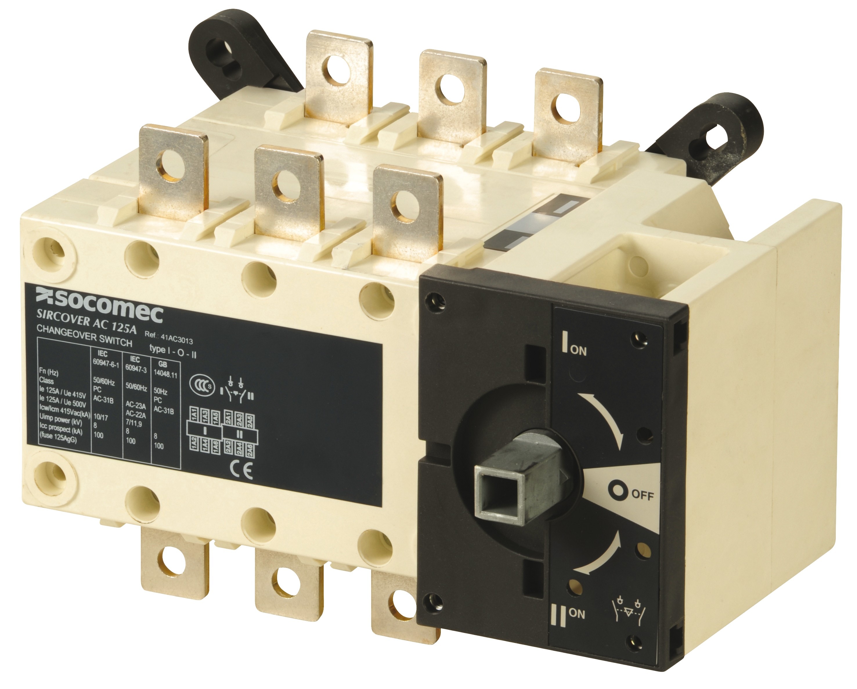 Socomec - Inverseur de sources à commande manuelle SIRCOVER I-0-II 3P 125A