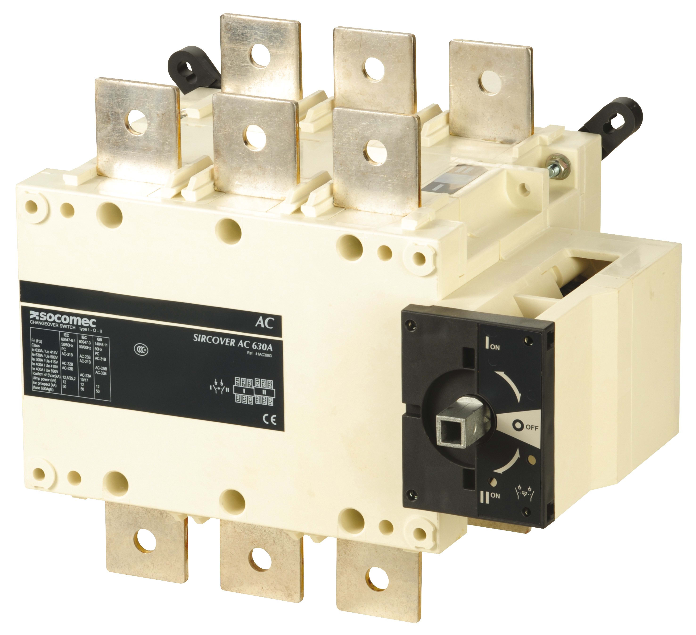 Socomec - Inverseur de sources à commande manuelle SIRCOVER I-0-II 3P 630A