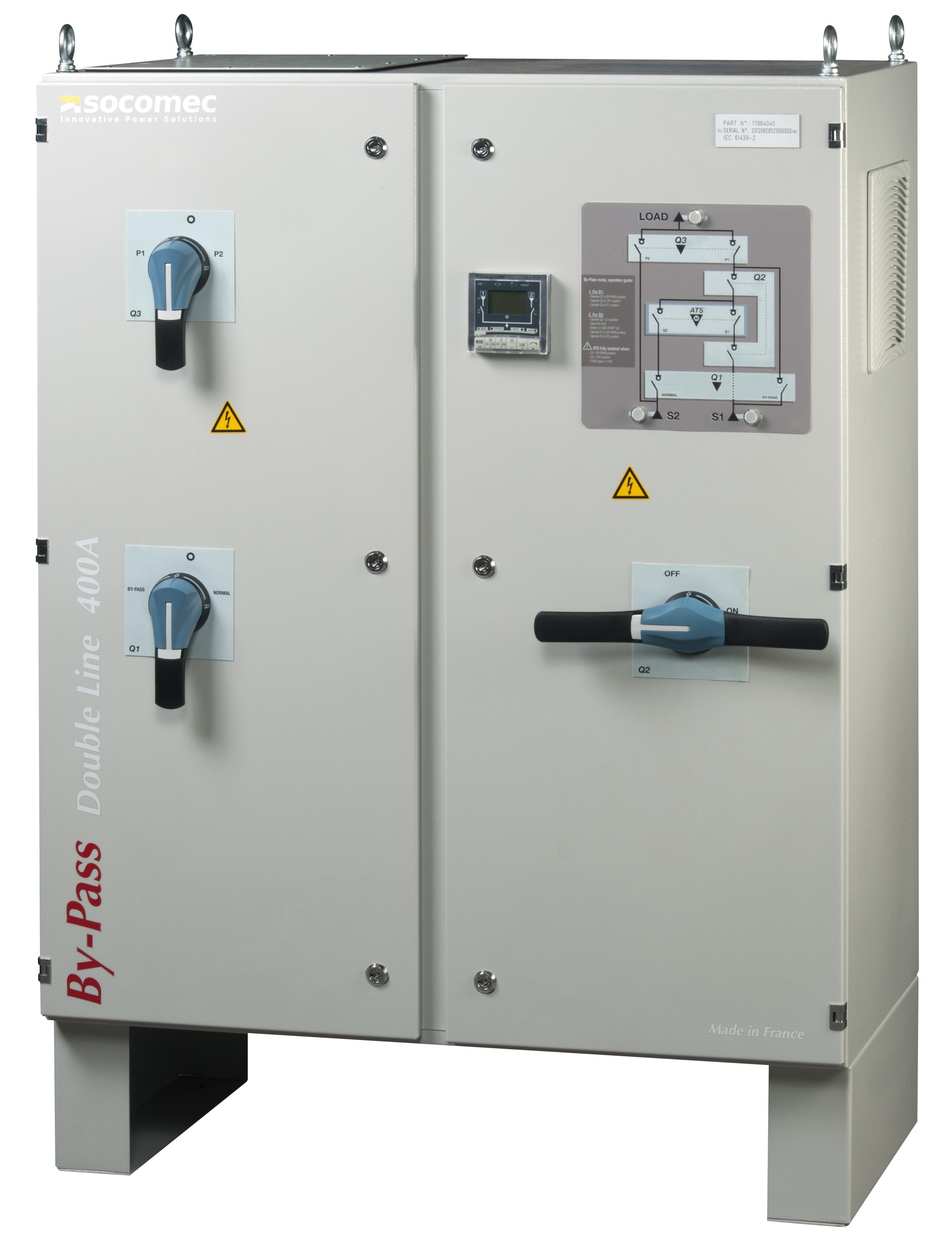 Socomec - Inverseur de sources automatique ATyS p 4P 800A sous coffret tôle Single Line