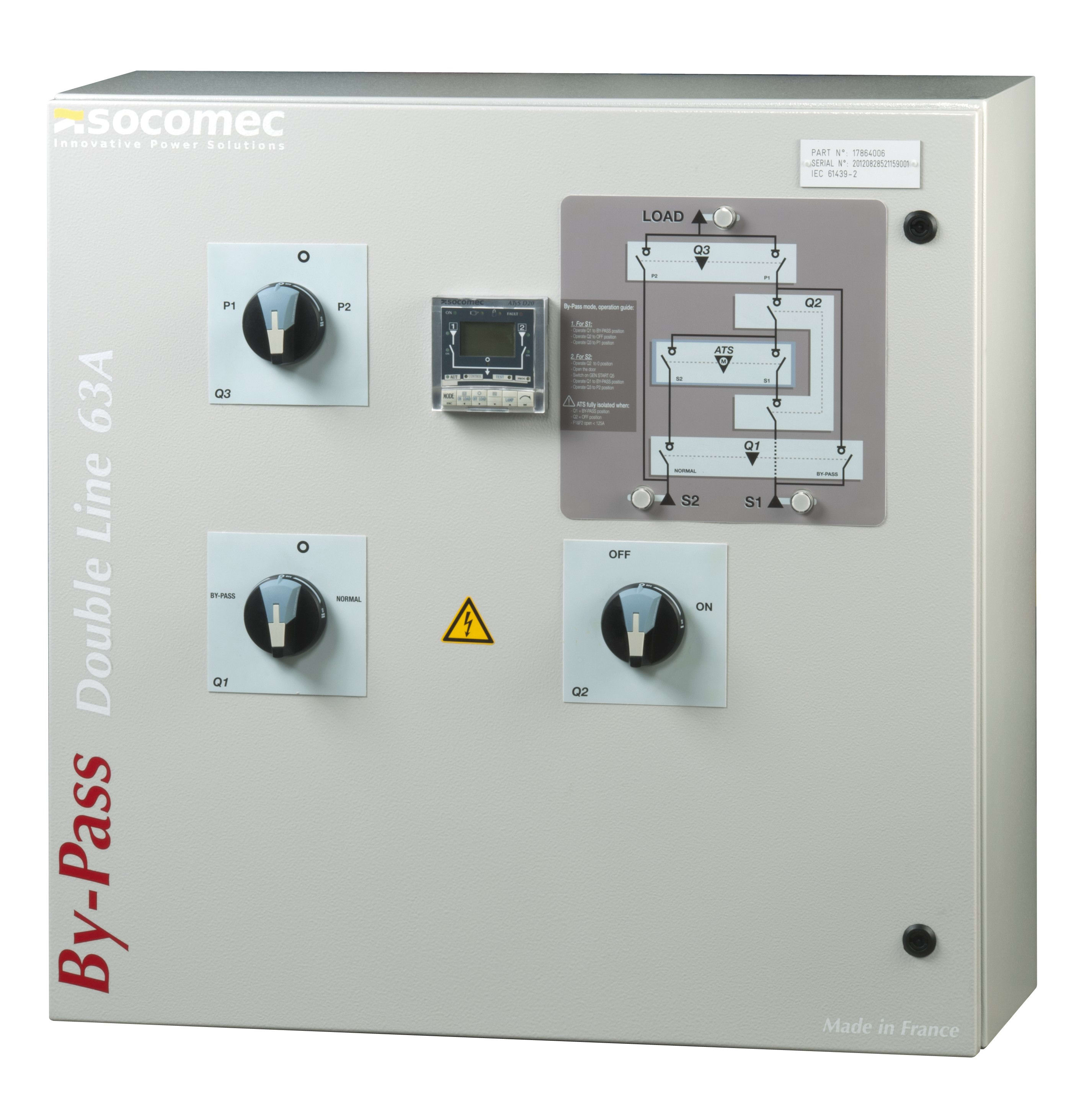Socomec - Inverseur de sources automatique ATyS p M 4P 40A sous coffret tôle Double Line