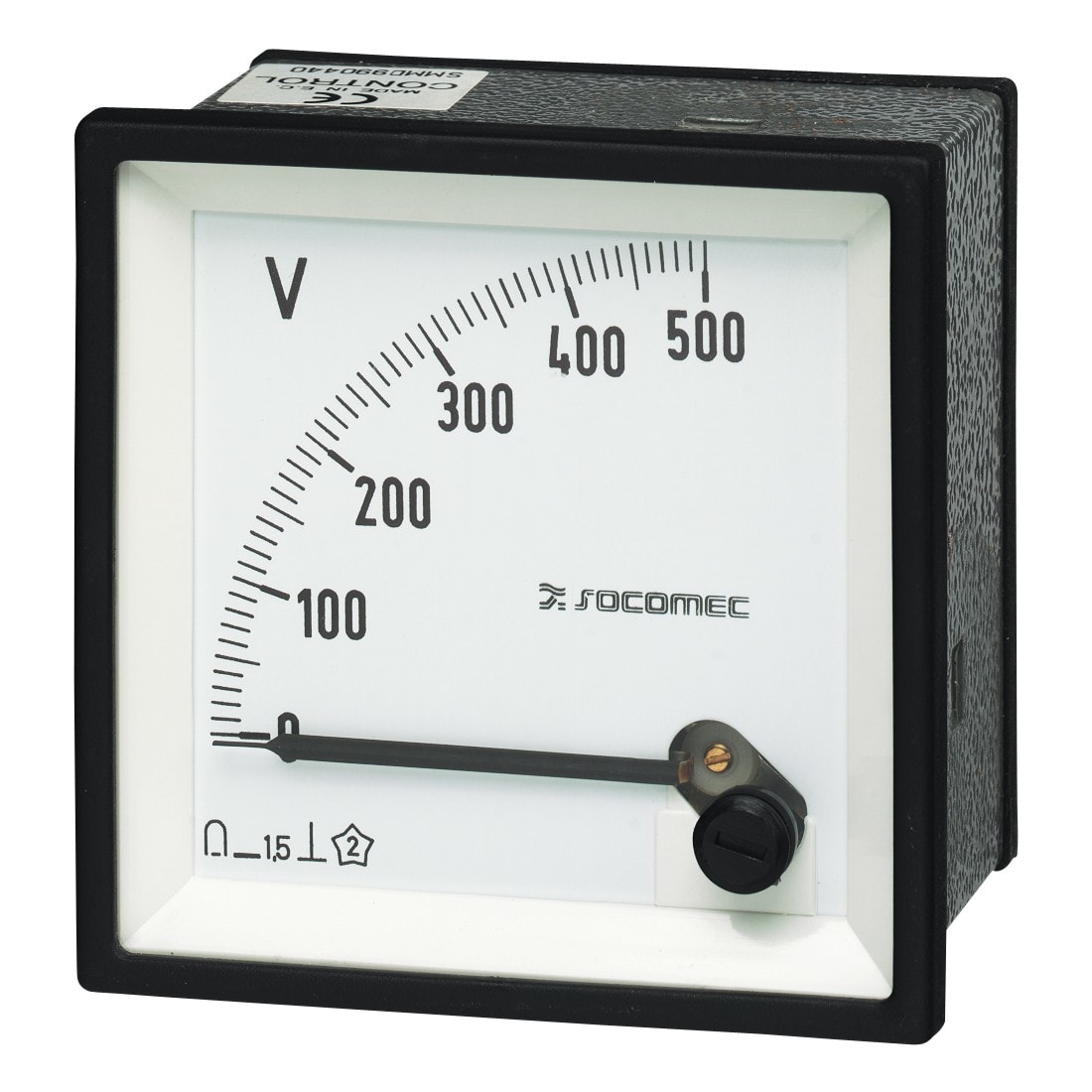 Socomec - Voltmètre analogique D48C90-V DIN 48x48 0-150V - Raccordement direct