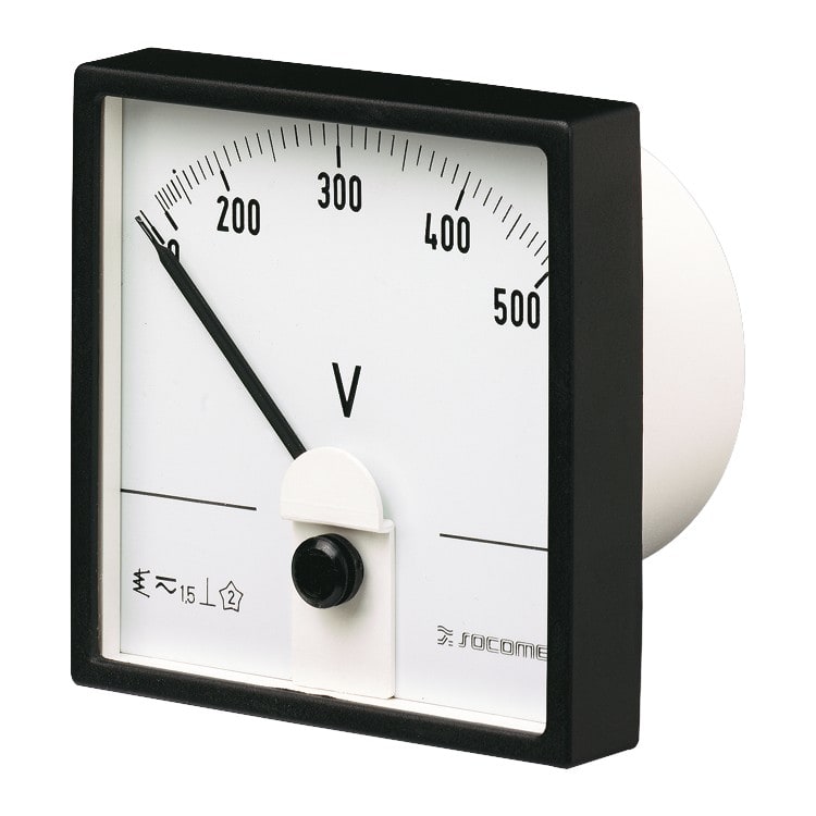 Socomec - Voltmètre analogique R72A90-V ROTEX 72x78 0-500V raccordement direct