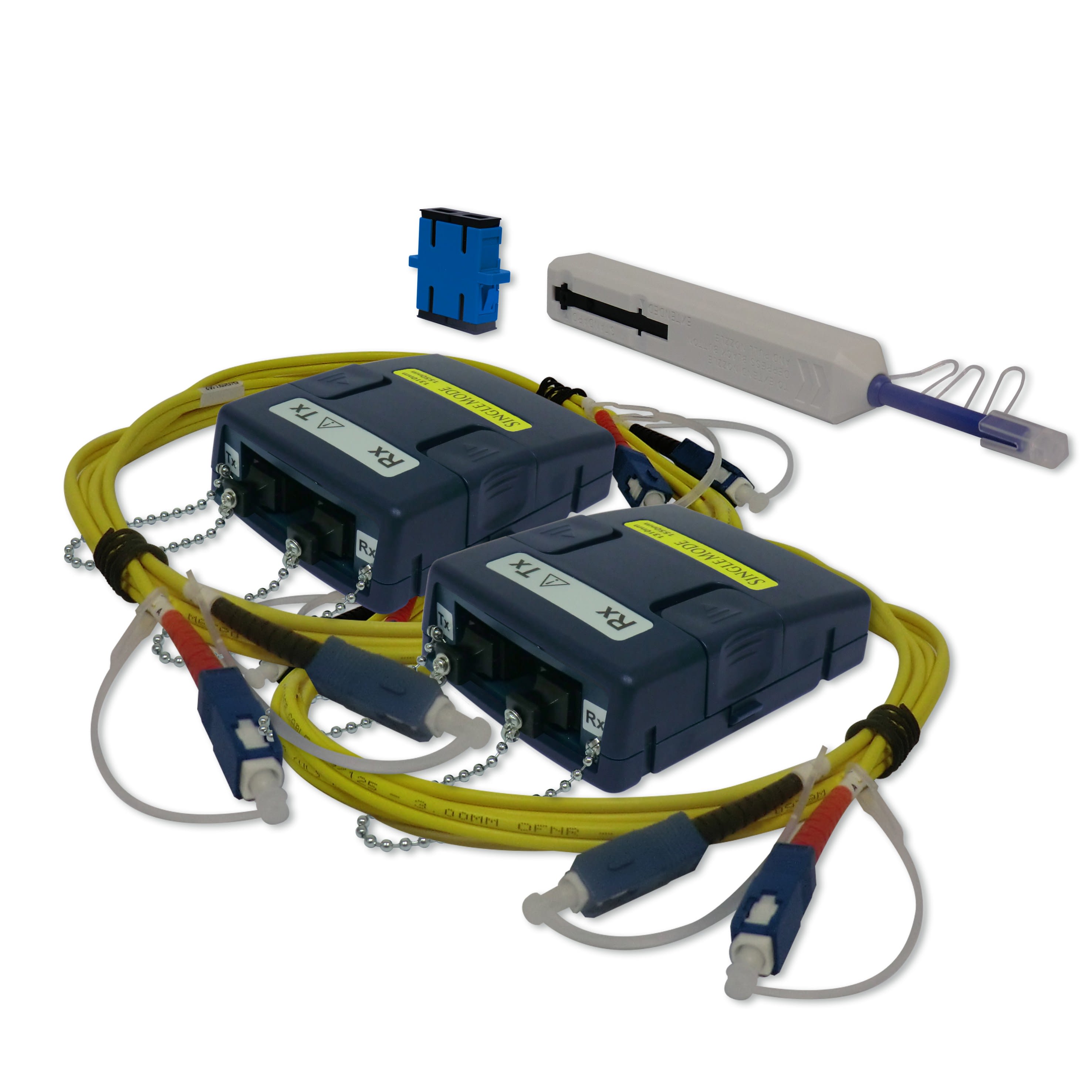 Softing - Kit de test LC monomode pour référence à une jarretière sur les liaisons LC. Le