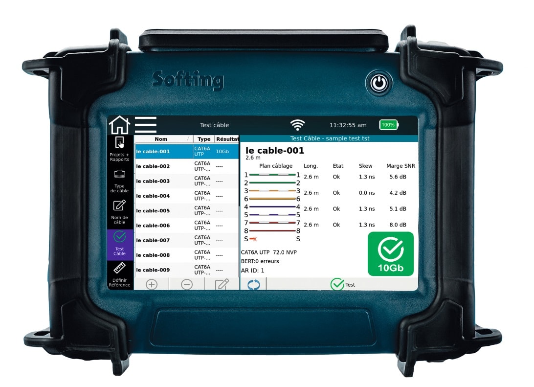 Softing - NetXpert XG2-PLUS - Qualificateur polyvalent pour Ethernet LAN. Qualification pa