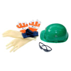 AGI Robur - Kit sécurité, gants isolants classe 00, 1 casque, lunettes anti UV, gants docker