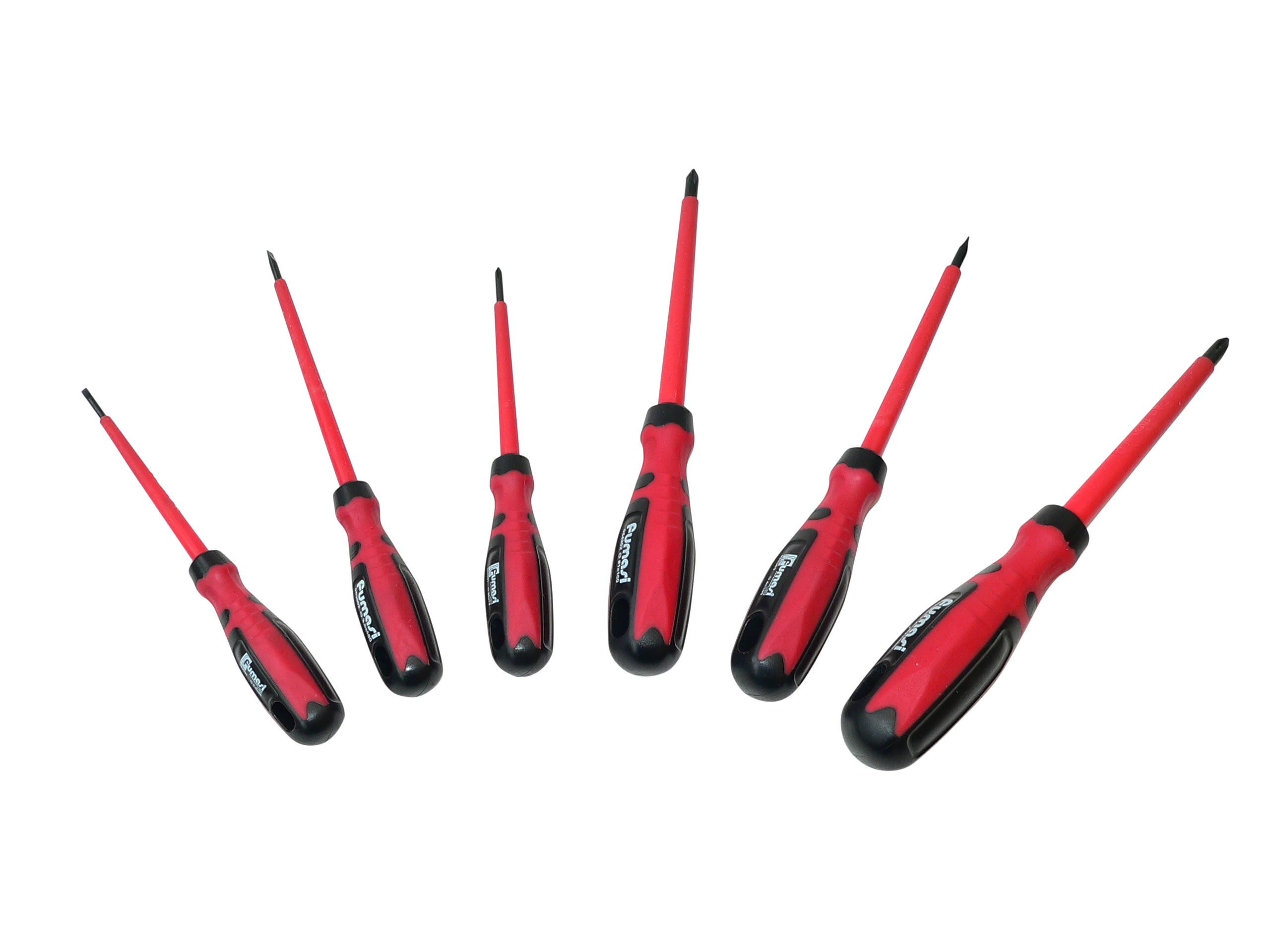 AGI Robur - Coffret 6 tournevis isolés 1000V PH0-1-2 et plats 2,5x100, 3x100, 4x100